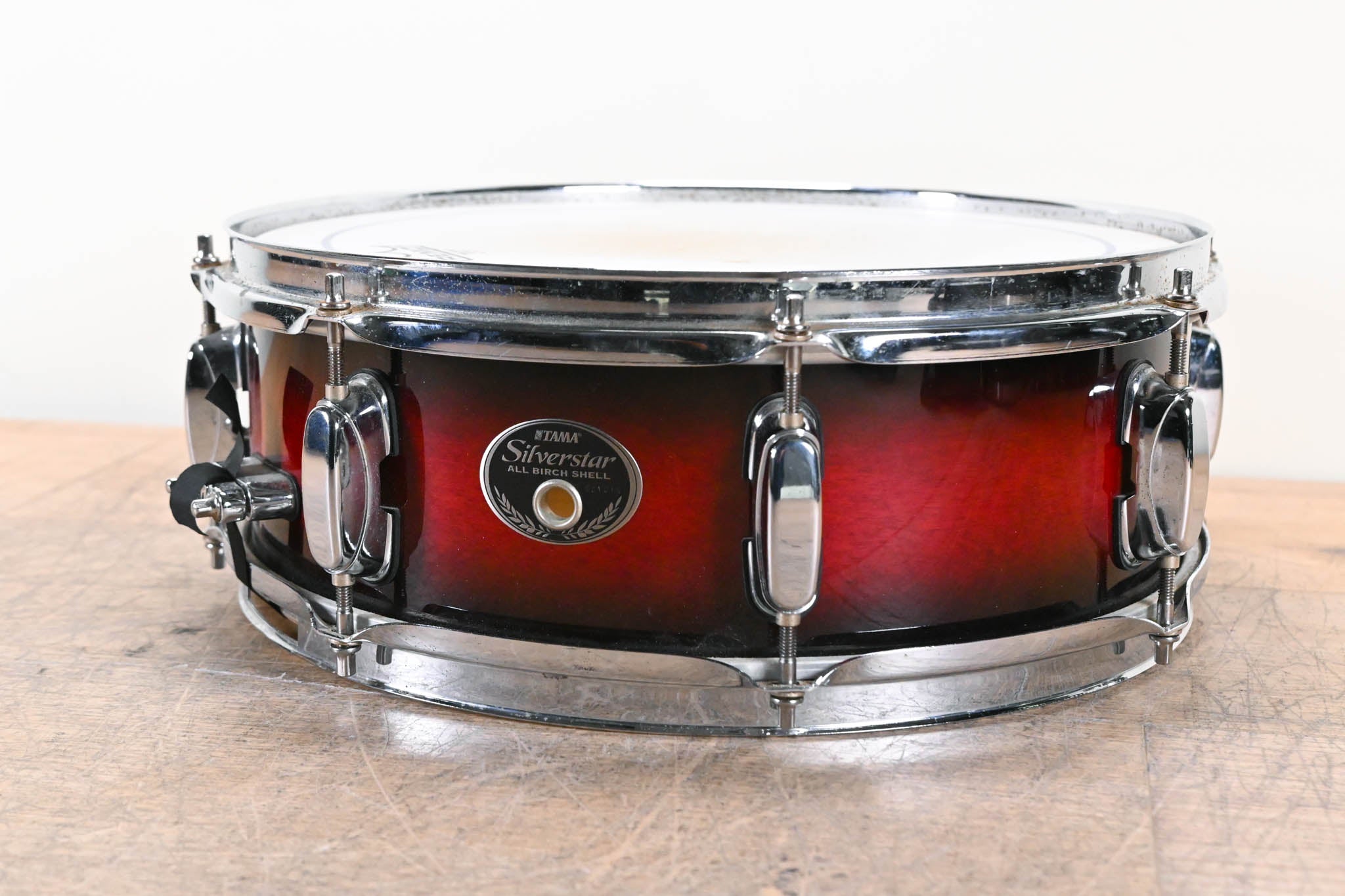 Tama Silverstar 14x5" Snare Drum - Transparent Red Burst, with Stand