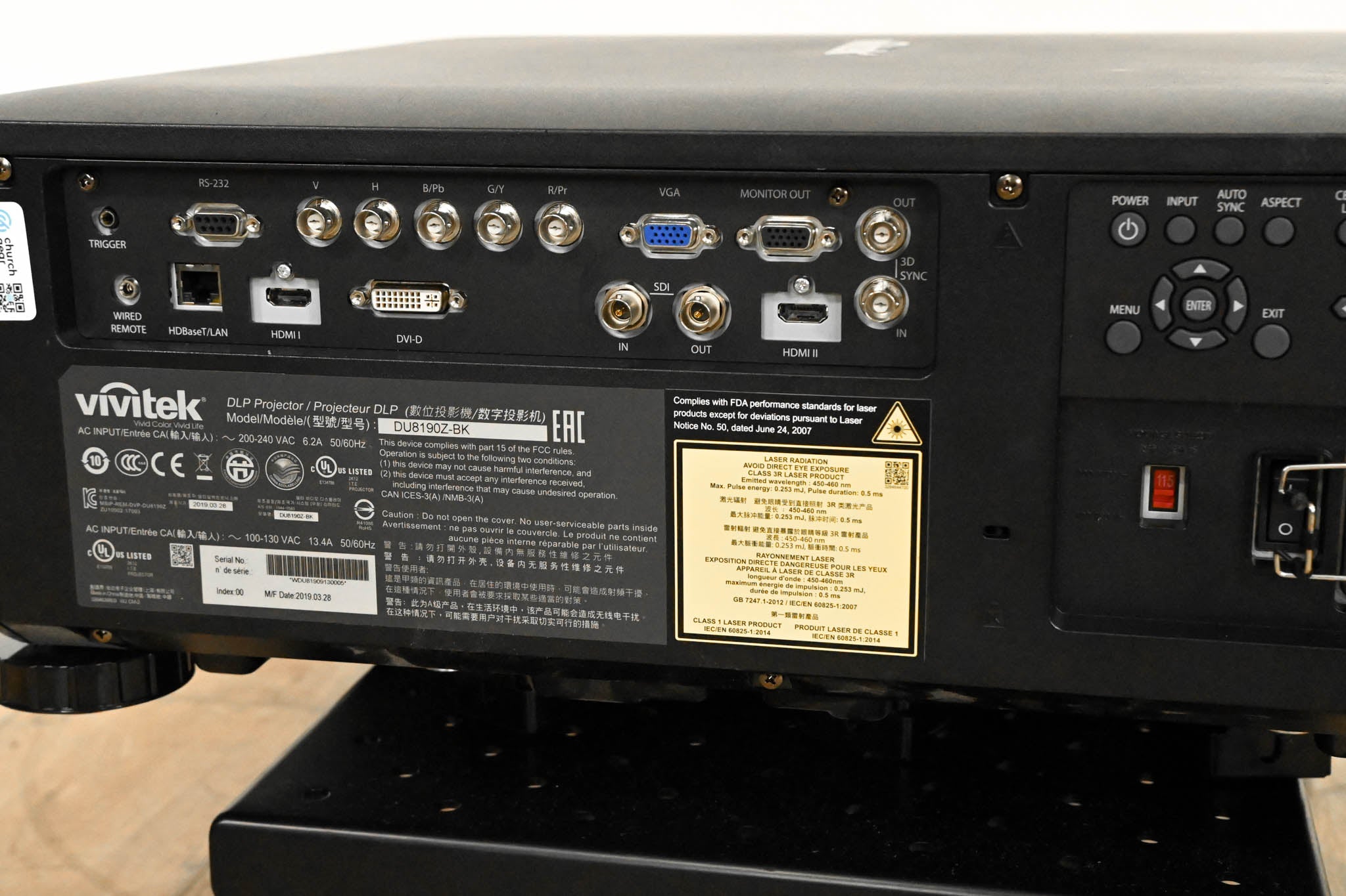 Vivitek DU8190Z-BK 10,000-Lumen WUXGA Large Venue DLP Projector
