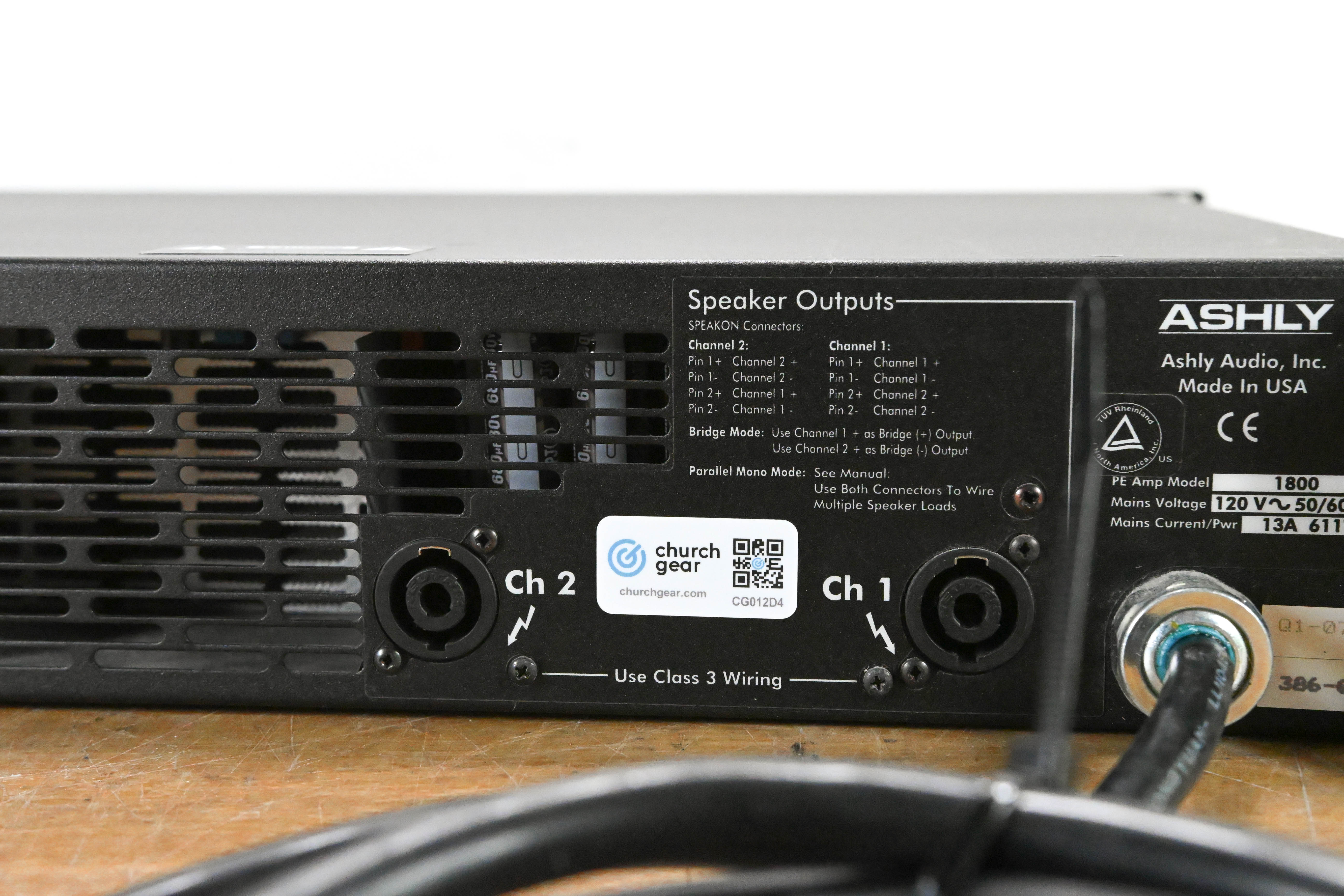 Ashly PE-1800 2-Channel Protea-Enabled 900W Power Amplifier