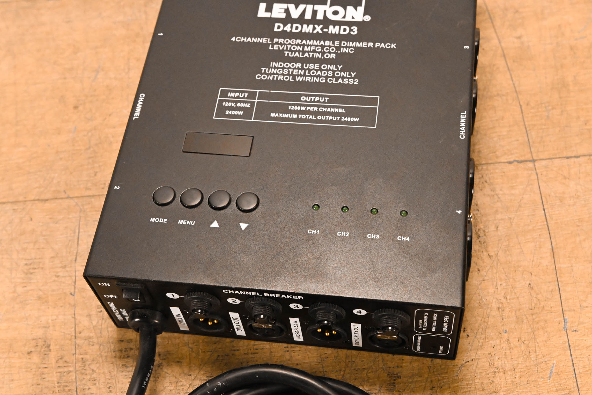 Leviton D4DMX-MD3 4-Channel Programmable Dimmer Pack