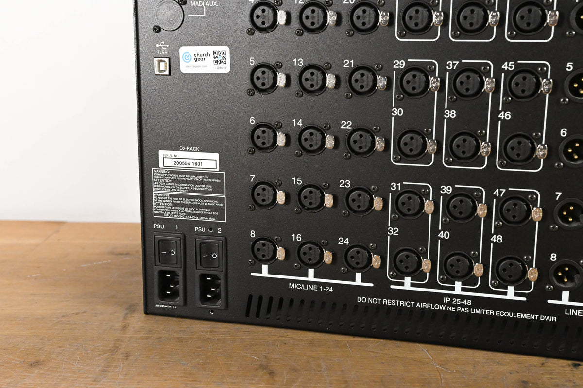 DiGiCo D2-Rack 48-Input, 32-Output Digital Stage Box w/ AES Out