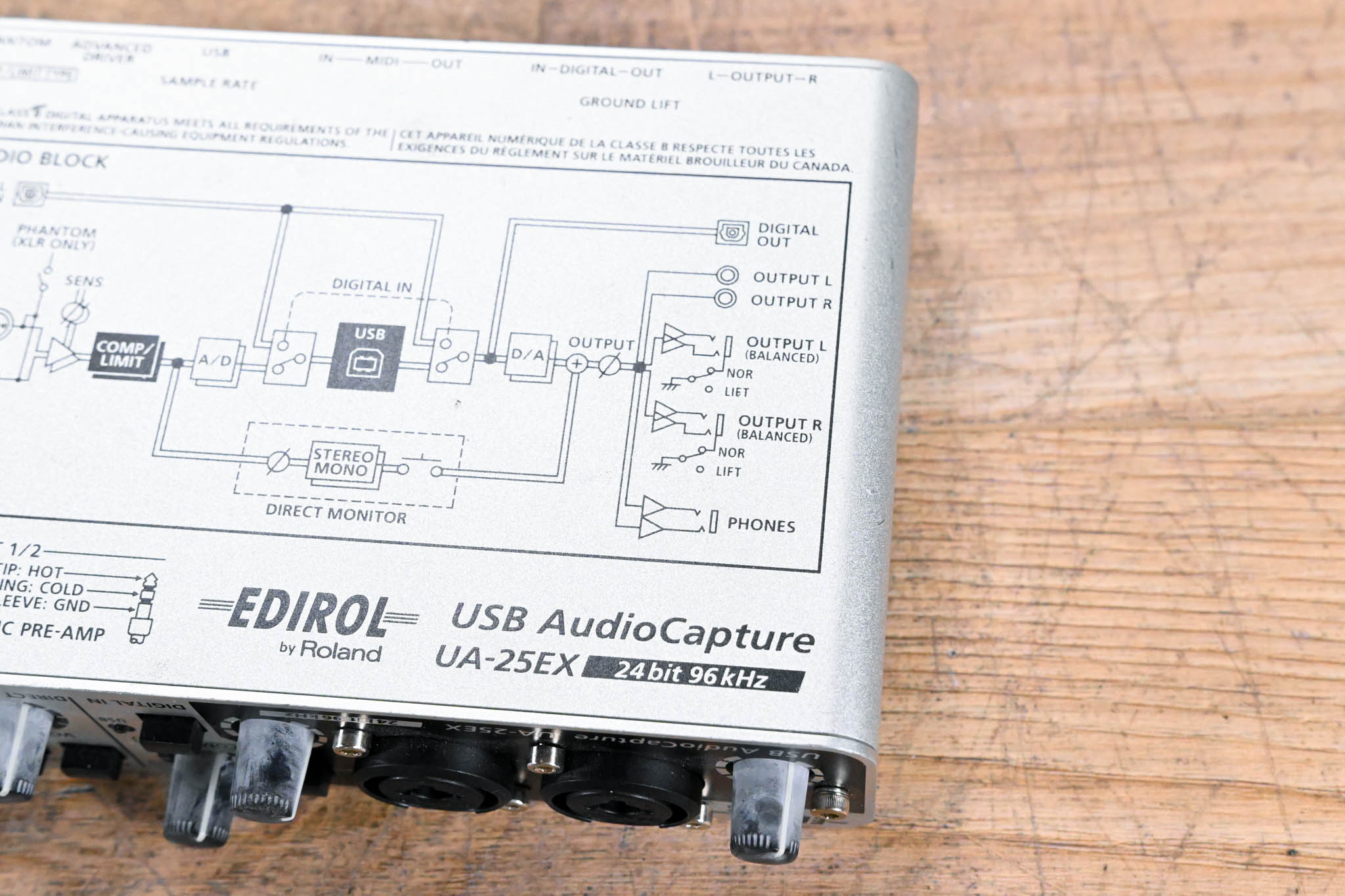 Roland Edirol UA-25EX 2 x 2 USB Audio & MIDI Interface (NO POWER SUPPLY)