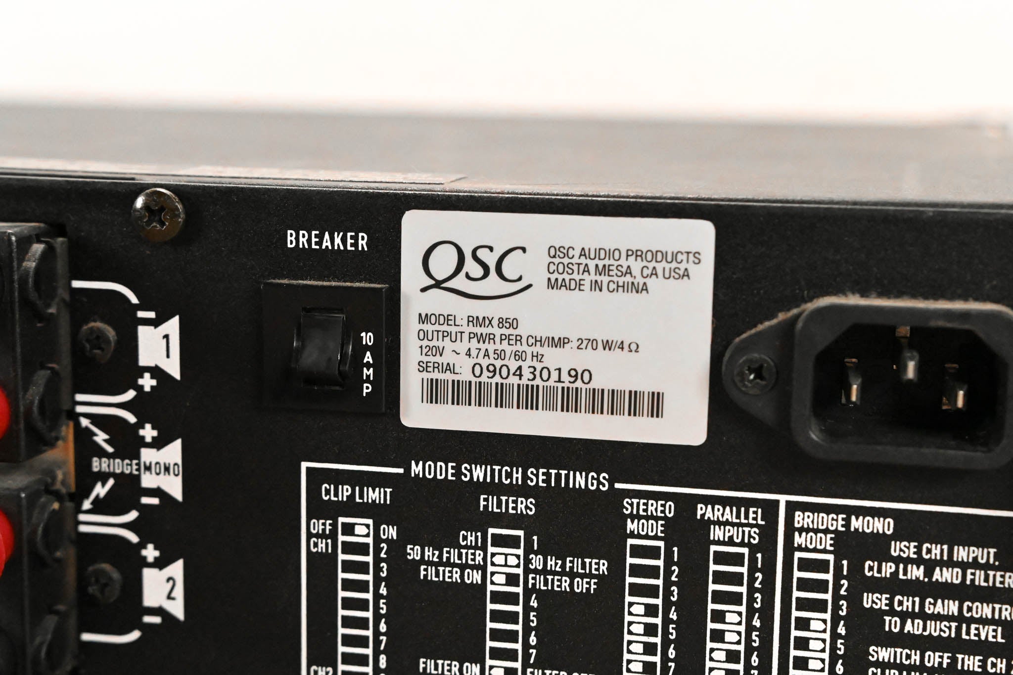 QSC RMX850 2-Channel Power Amplifier