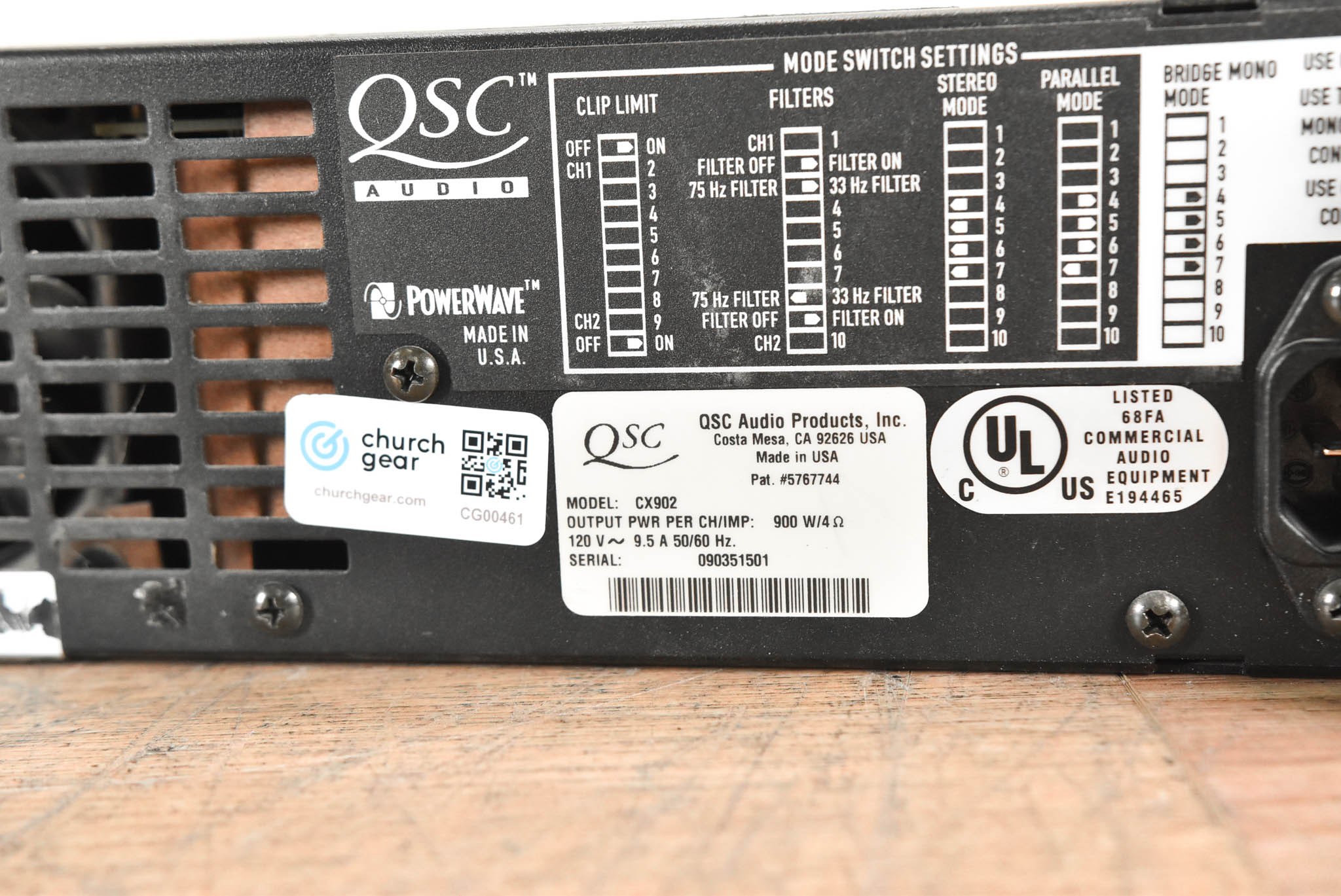 QSC CX902 2-Channel Power Amplifier