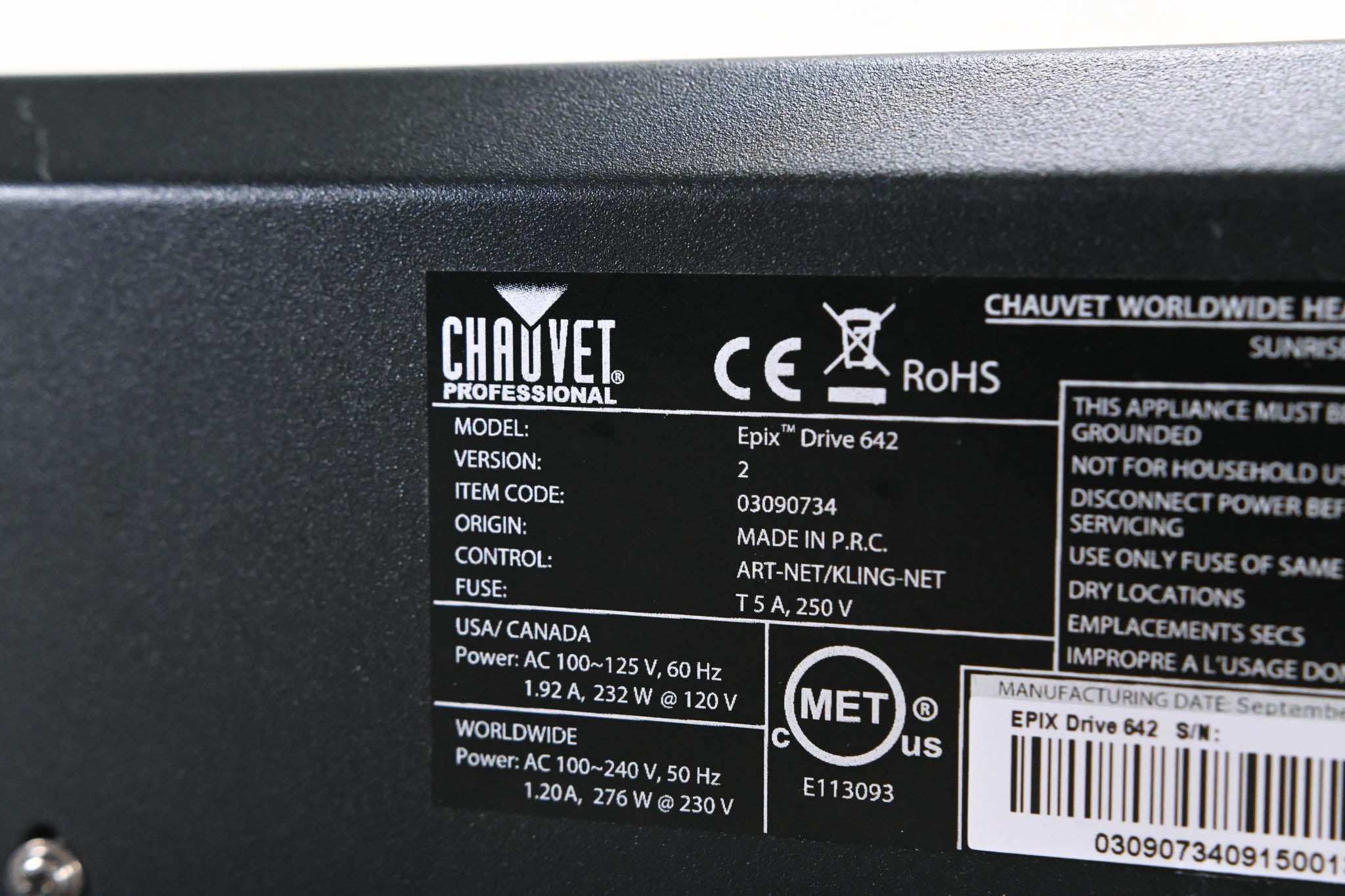 Chauvet Epix Drive 642 Processor & Power Supply for EPIX 2.0 Series