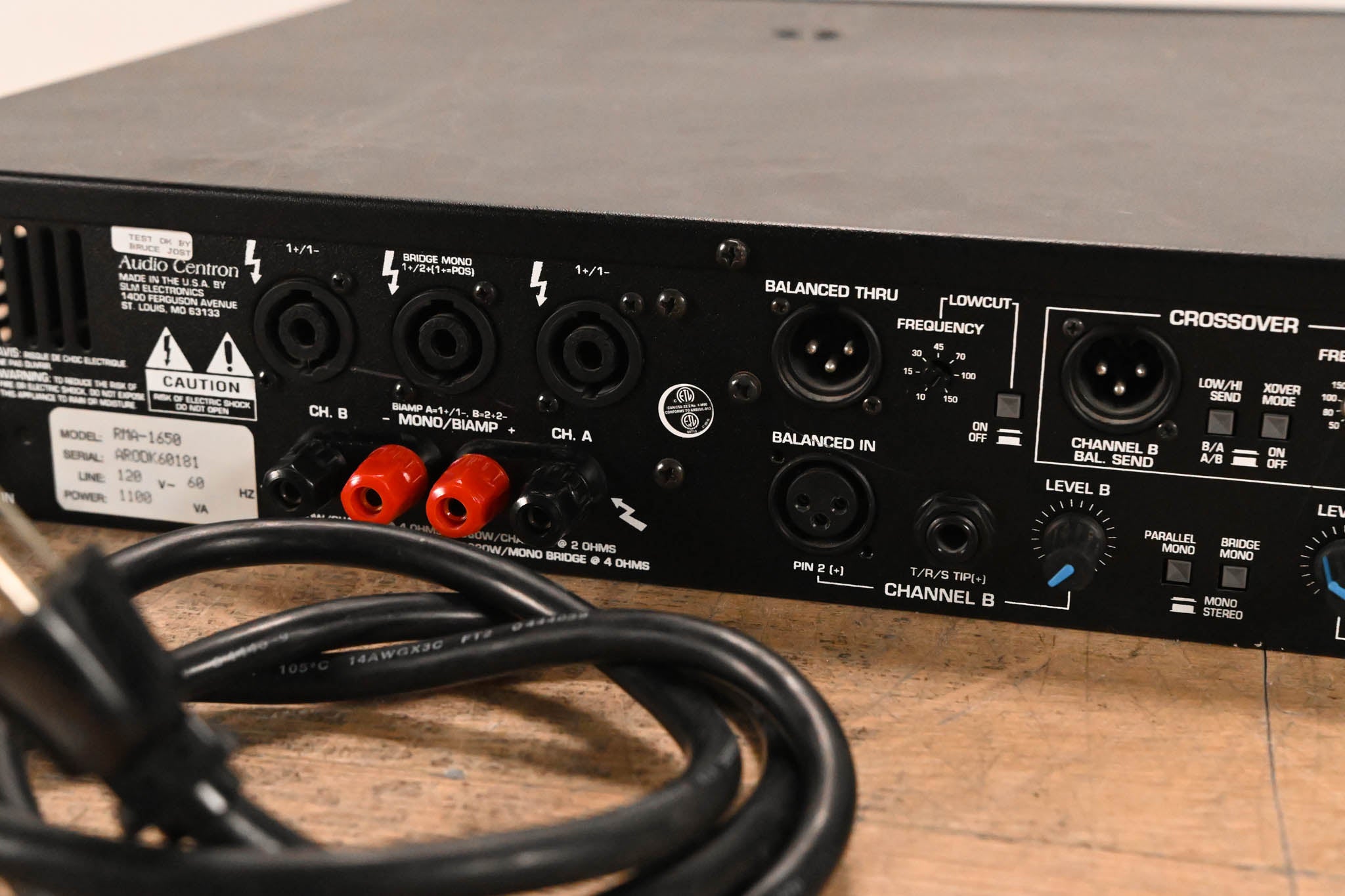Audio-Centron RMA-1650 1300W Stereo Power Amplifier