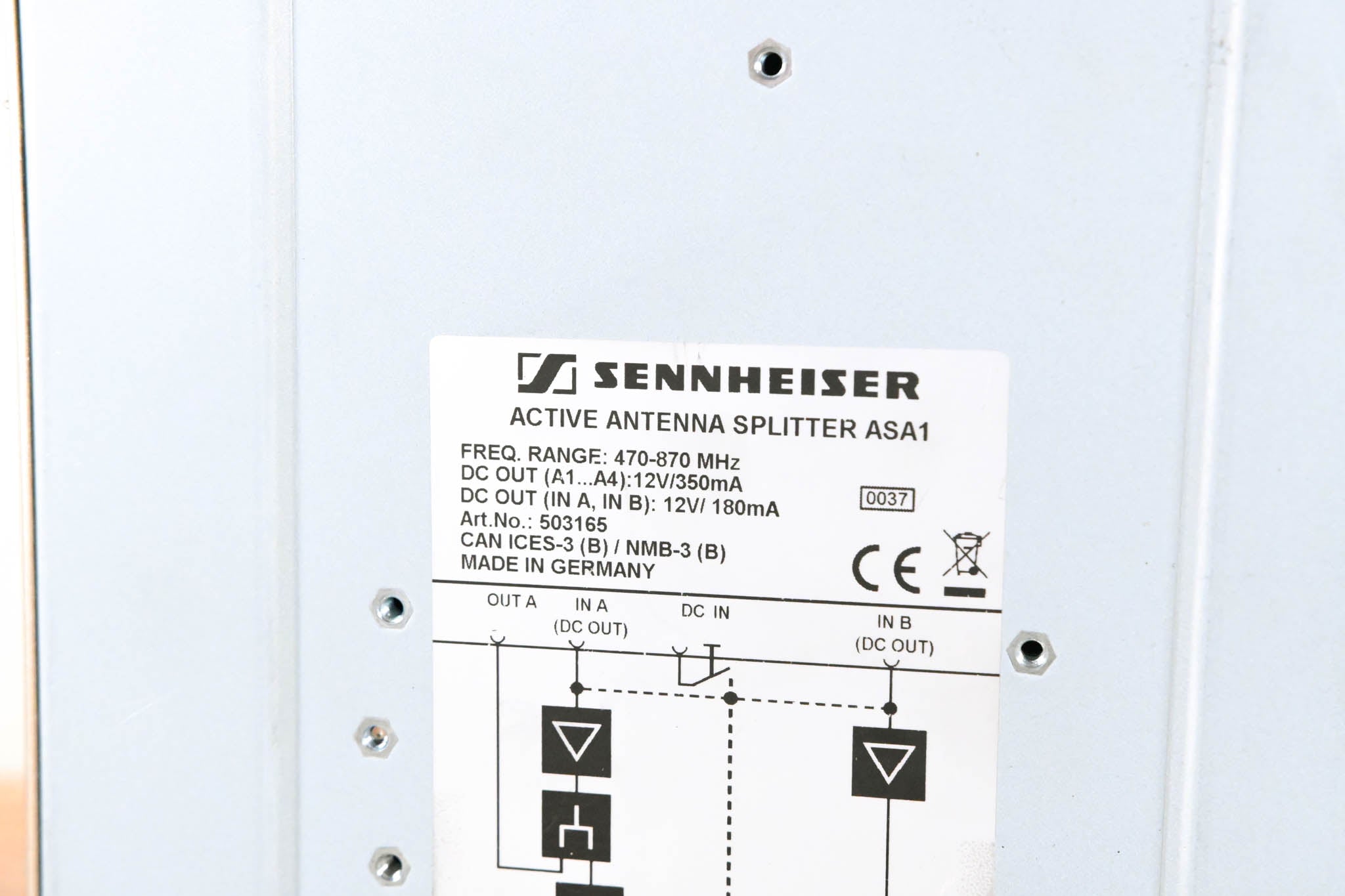 Sennheiser ASA 1 Active Antenna Splitter - 500-870 MHz (NO POWER SUPPLY)