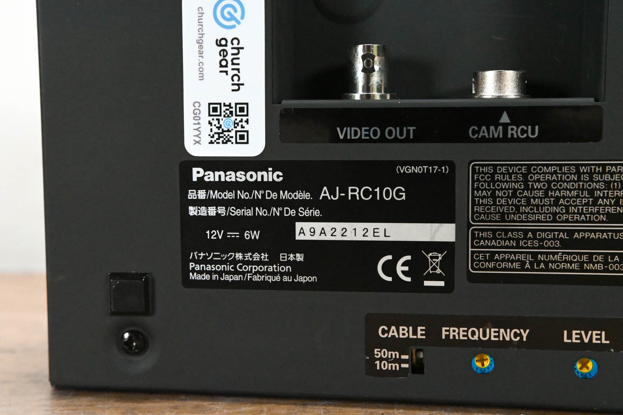 Panasonic AJ-RC10G Remote Control Unit