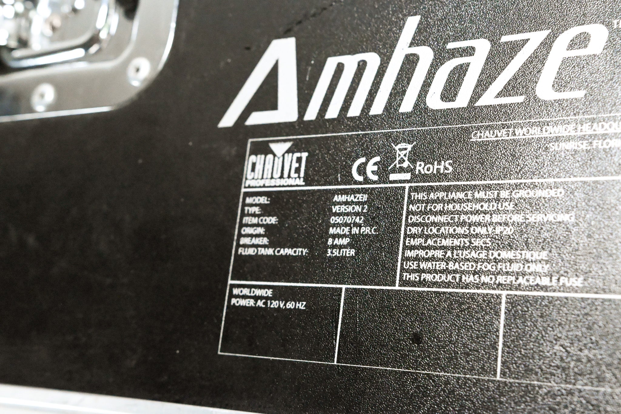 Chauvet Amhaze II Water-Based Haze Machine
