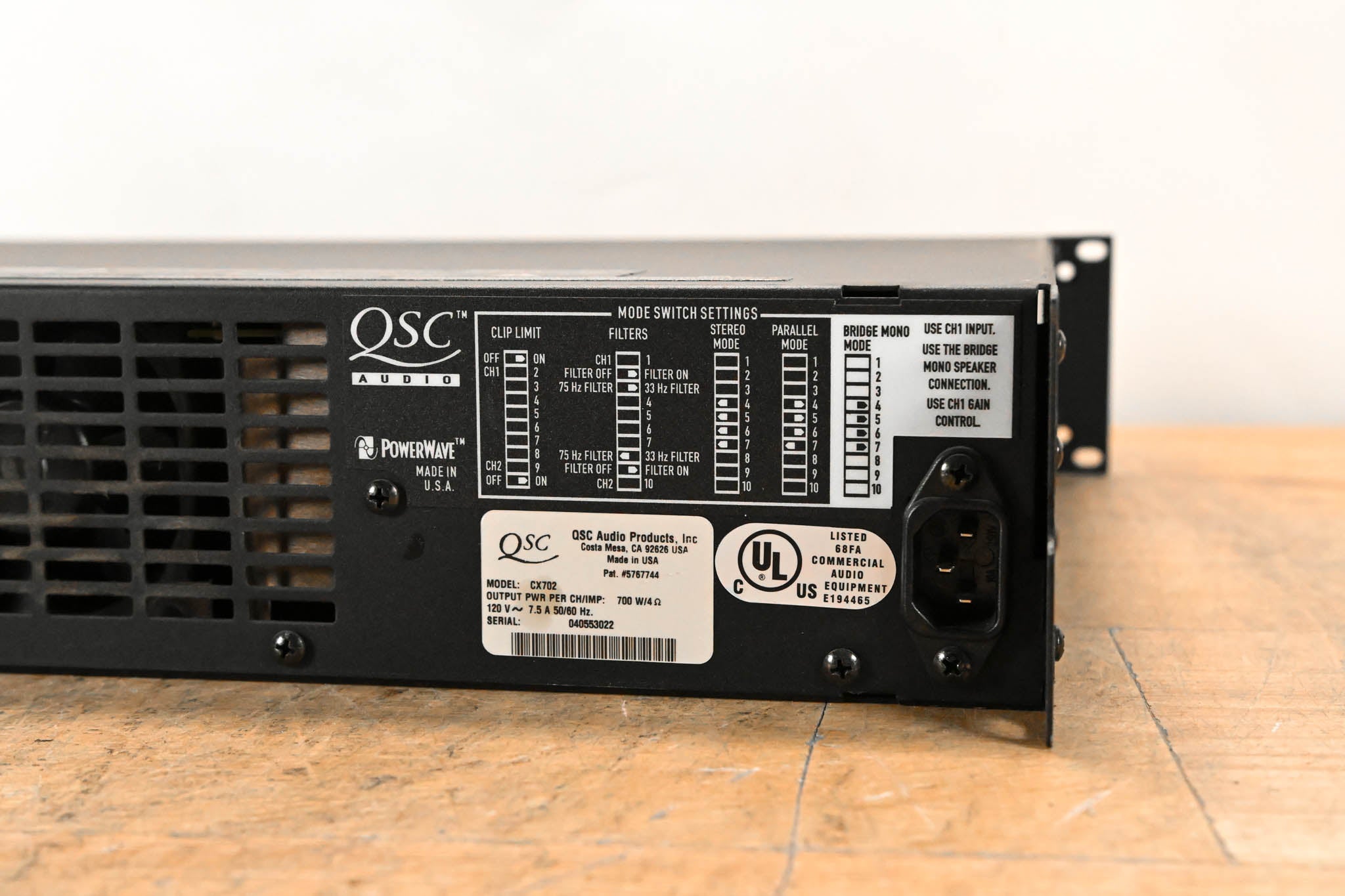 QSC CX702 2-Channel 700W Power Amplifier