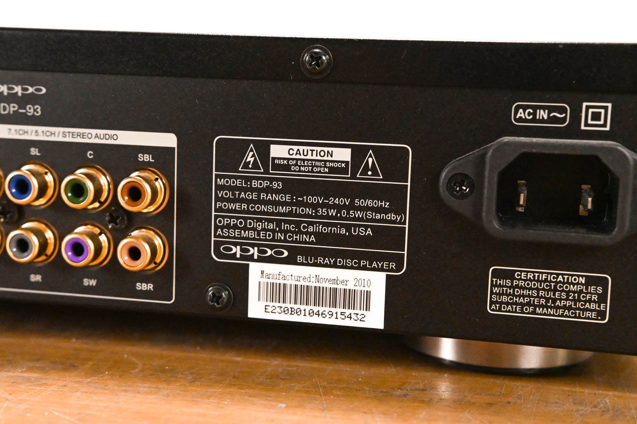 Oppo BDP-93 Blu-ray Disc Player