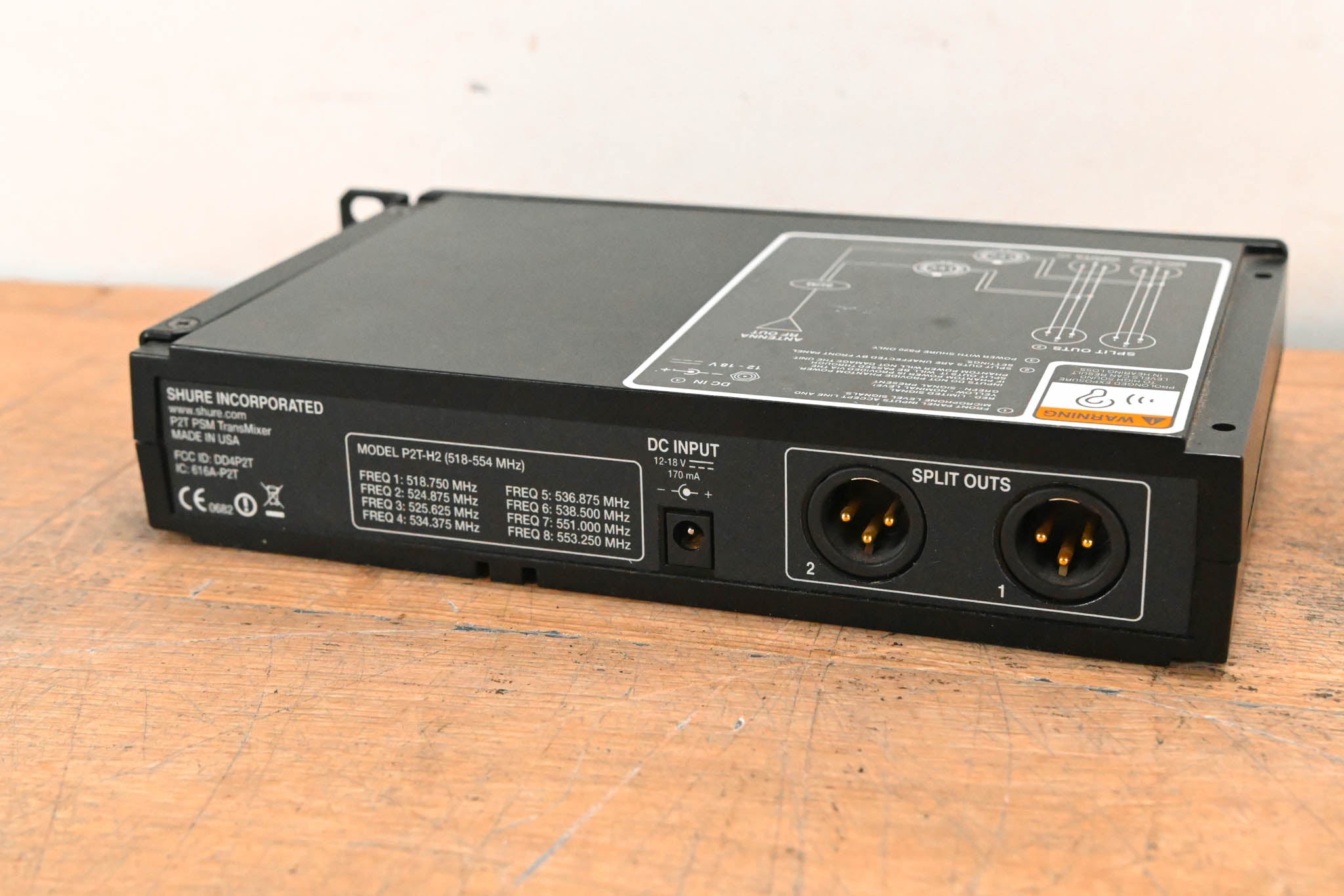 Shure P2T-H2 PSM200 IEM Wireless TransMixer - H2 Band (NO POWER SUPPLY)