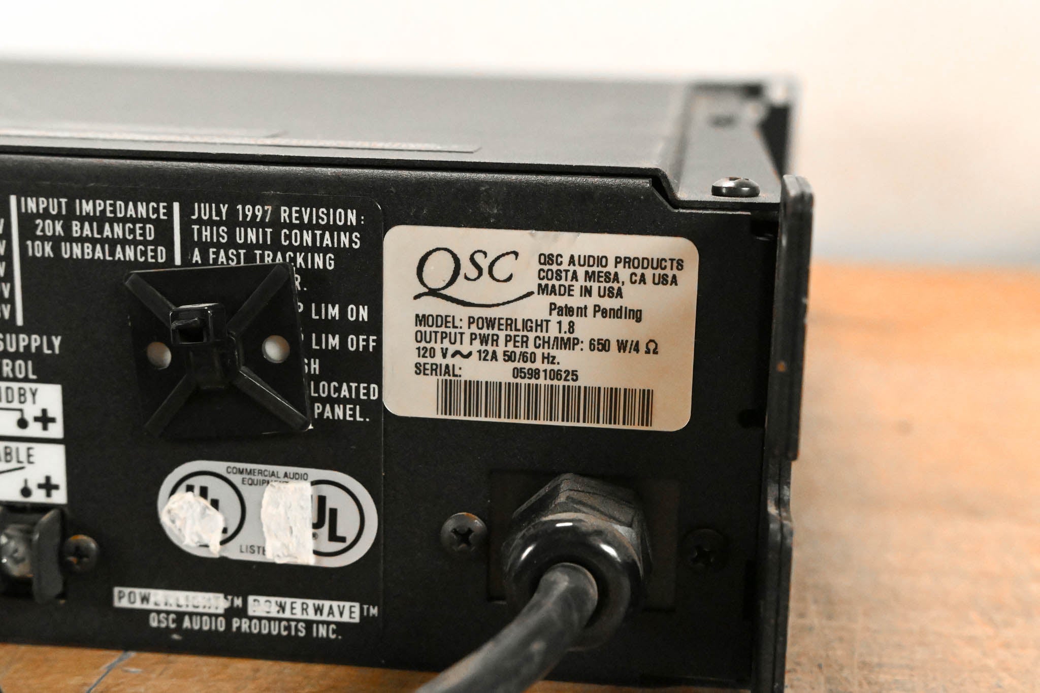 QSC PowerLight 1.8 2-Channel Power Amplifier CG01SH4