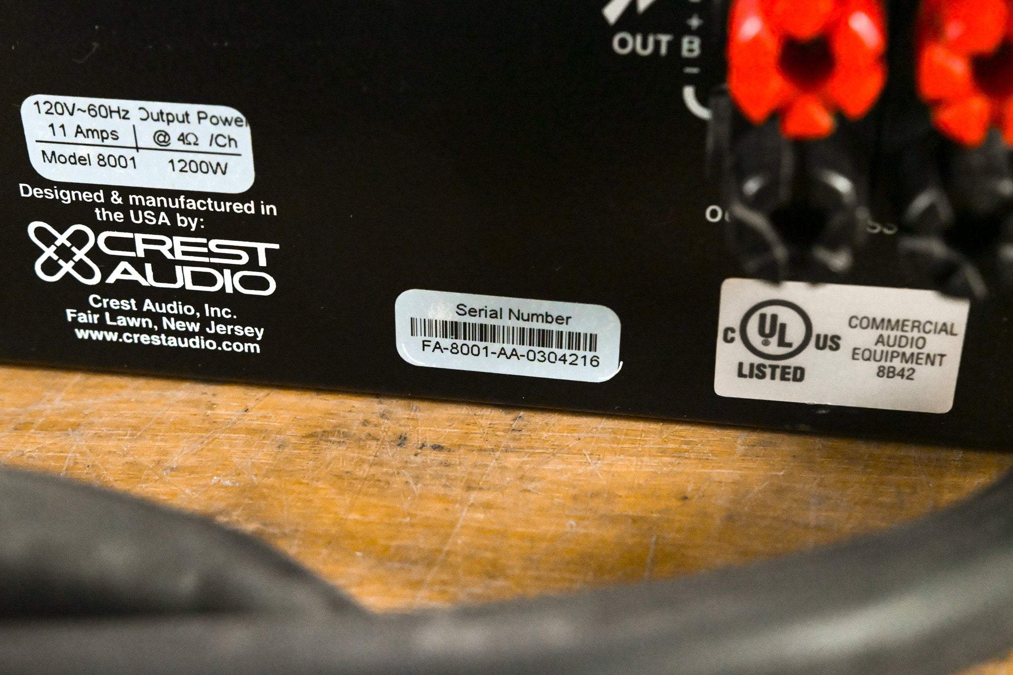 Crest Audio 8001 2-Channel Power Amplifier