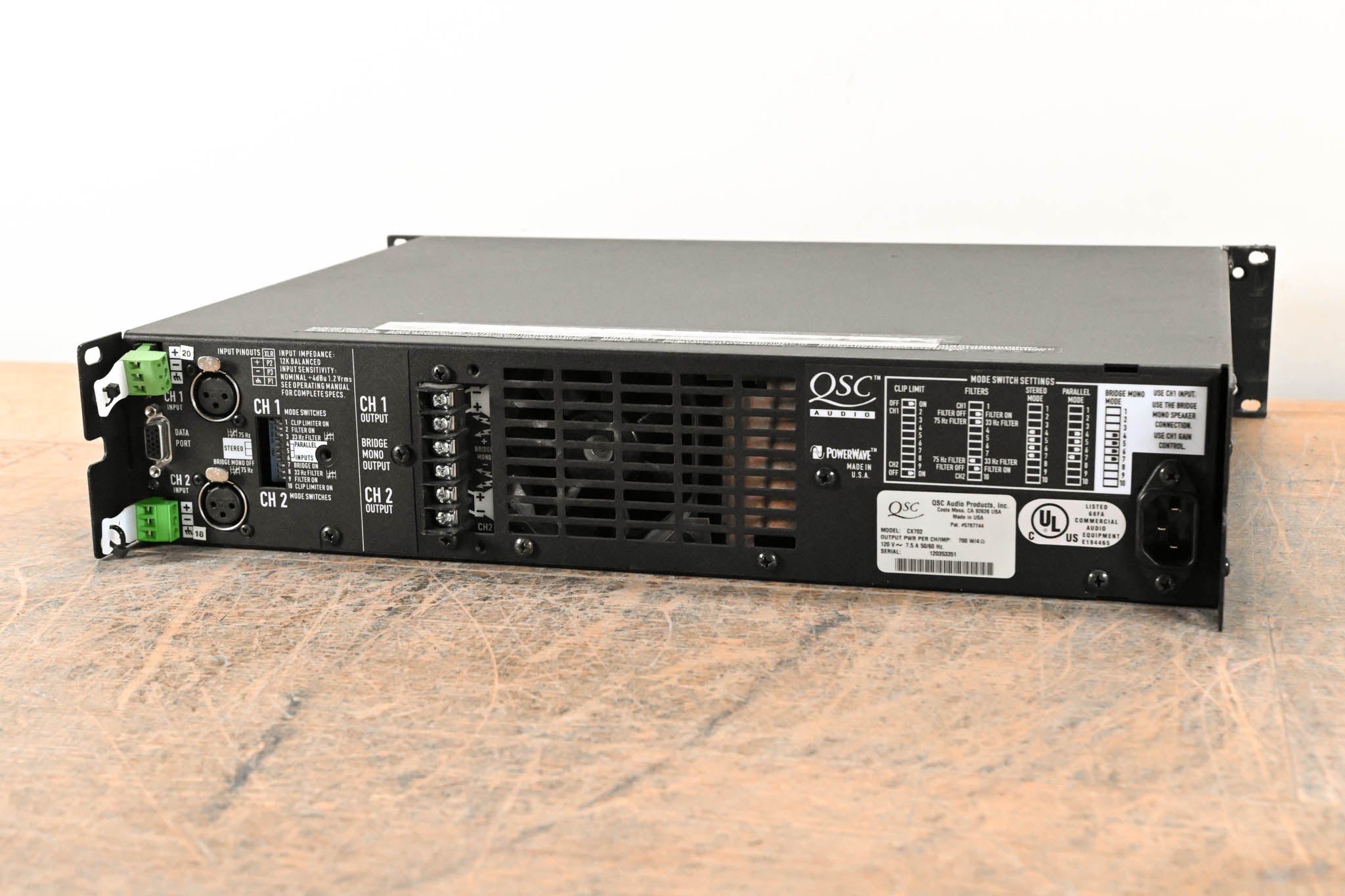 QSC CX702 2-Channel 700W Power Amplifier