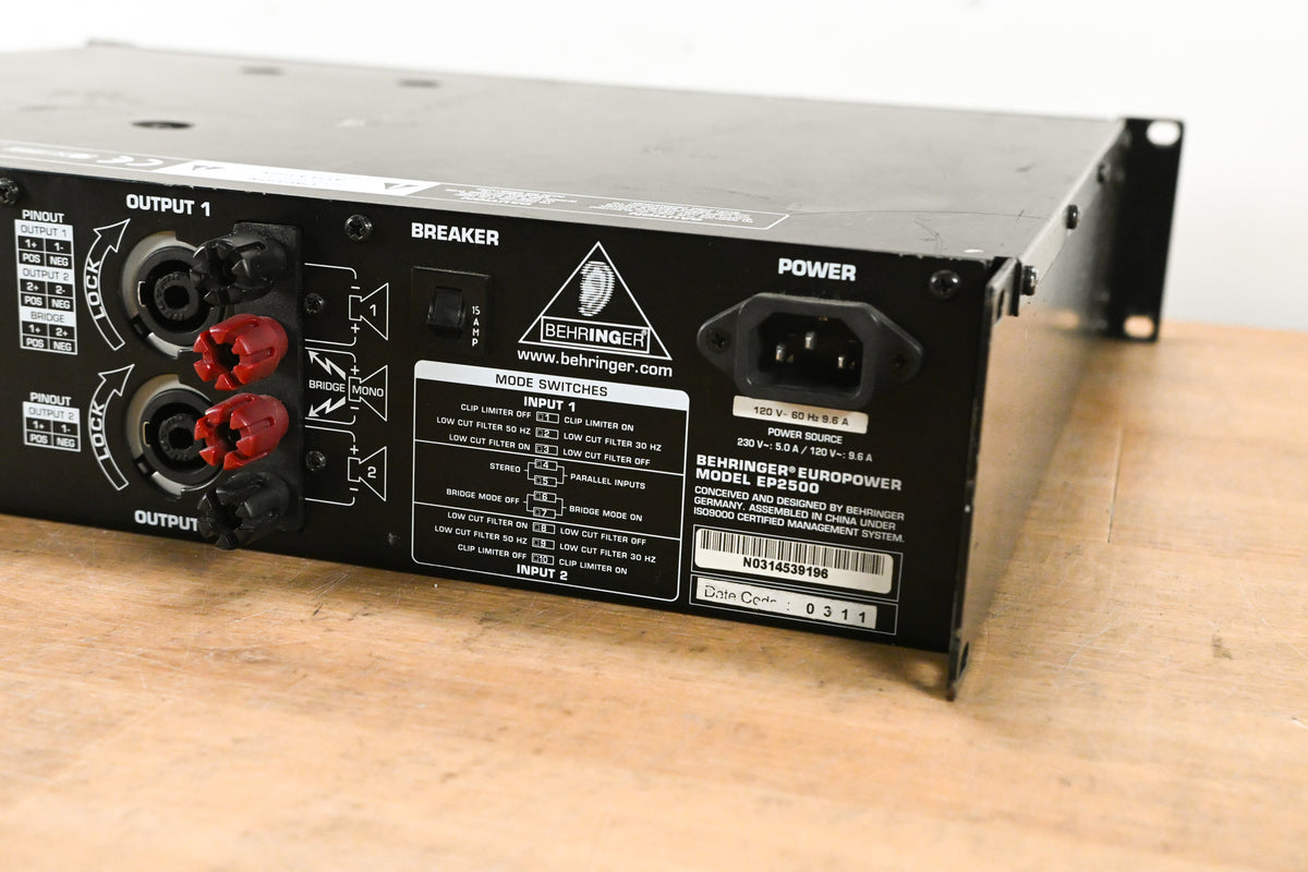 Behringer Europower EP2500 2-Channel Power Amplifier