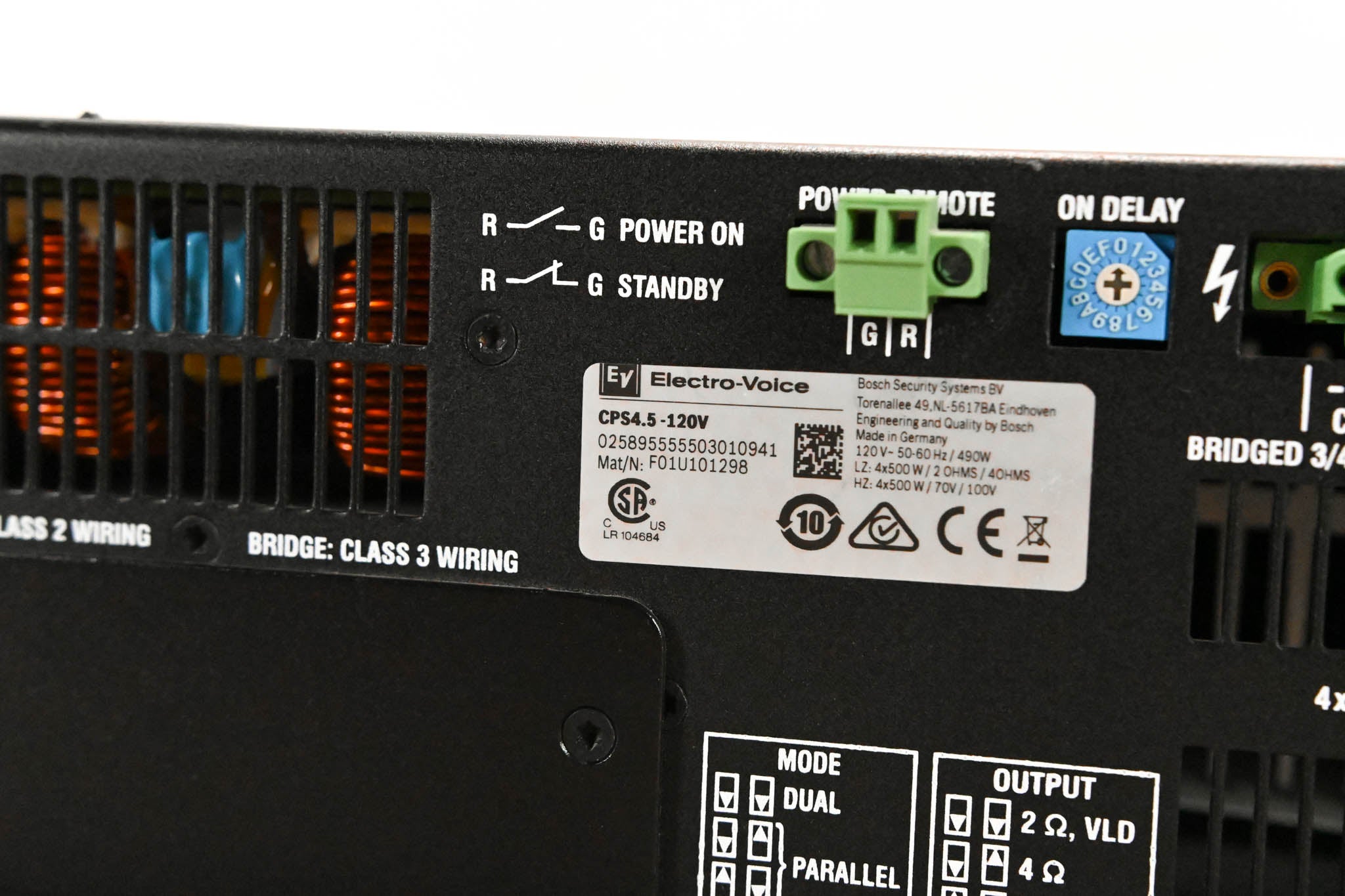 Electro-Voice (EV) CPS4.5 500W 4‑Channel Power Amplifier