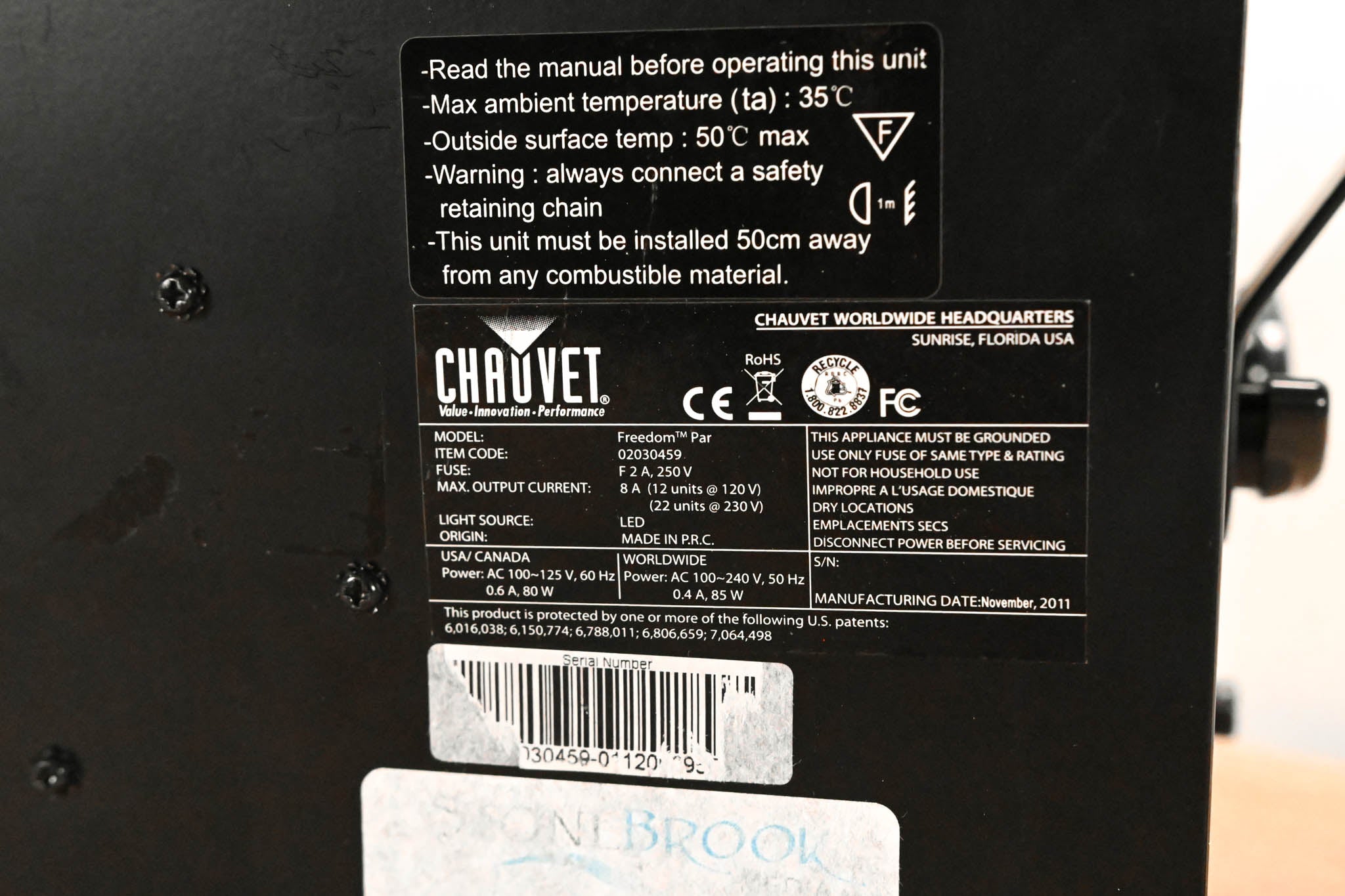 Chauvet Freedom Par RGBA Wireless LED Par