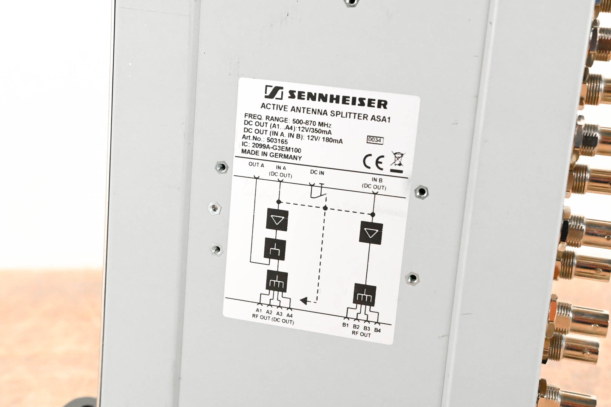 Sennheiser ASA 1 Active Antenna Splitter - 500-870 MHz (NO POWER SUPPLY)