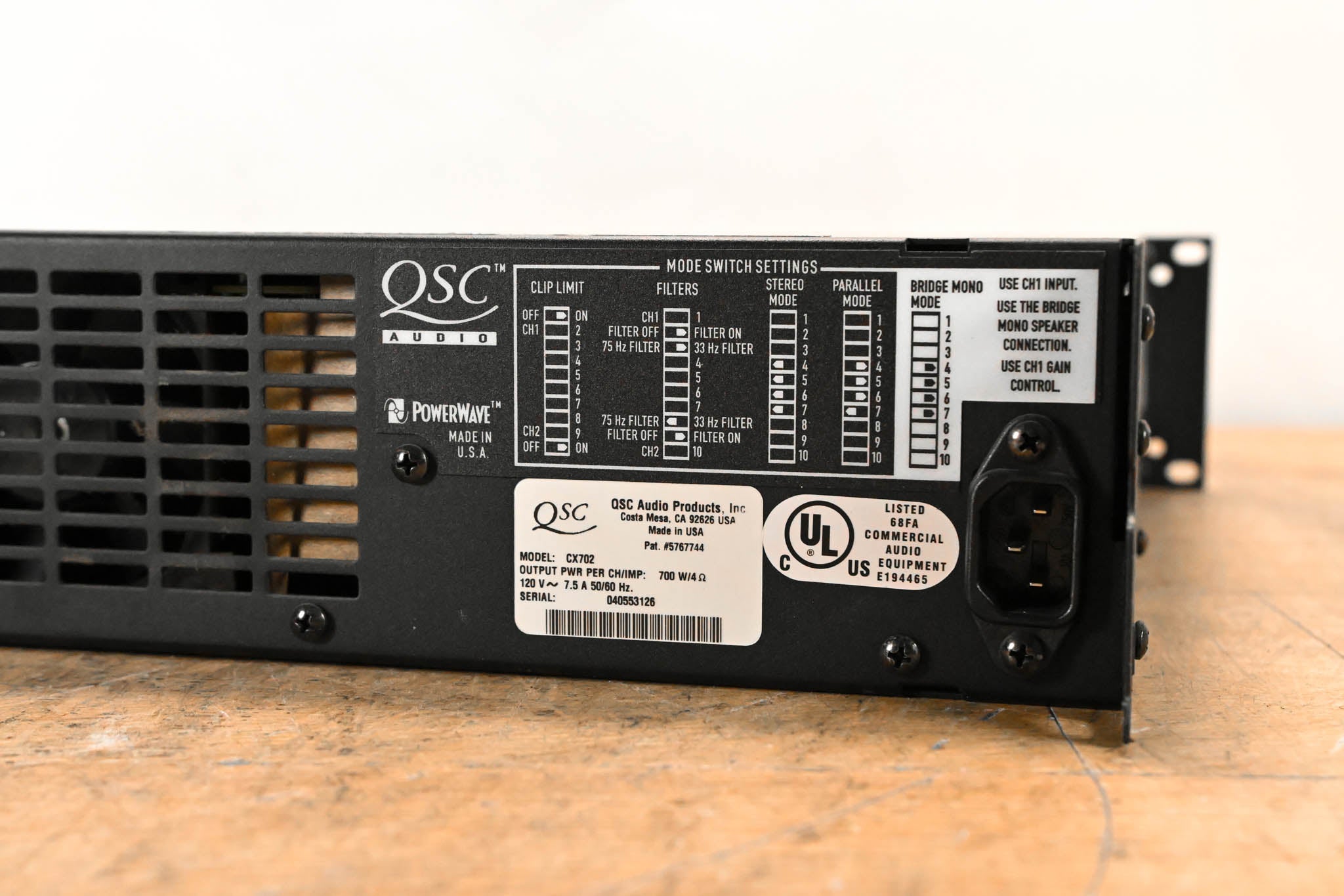 QSC CX702 2-Channel 700W Power Amplifier