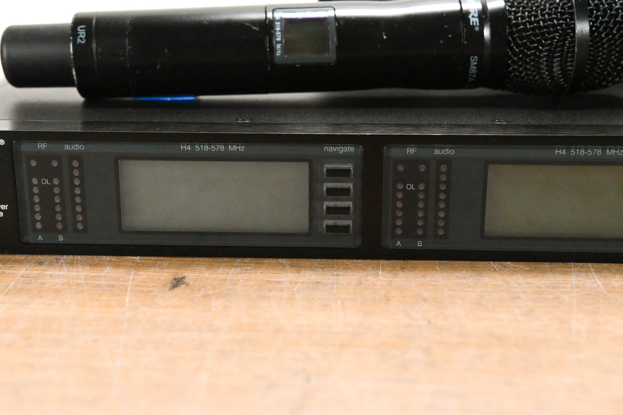 Shure UR4D Wireless Receiver w/ two UR2/SM87A Handheld Transmitters - H4