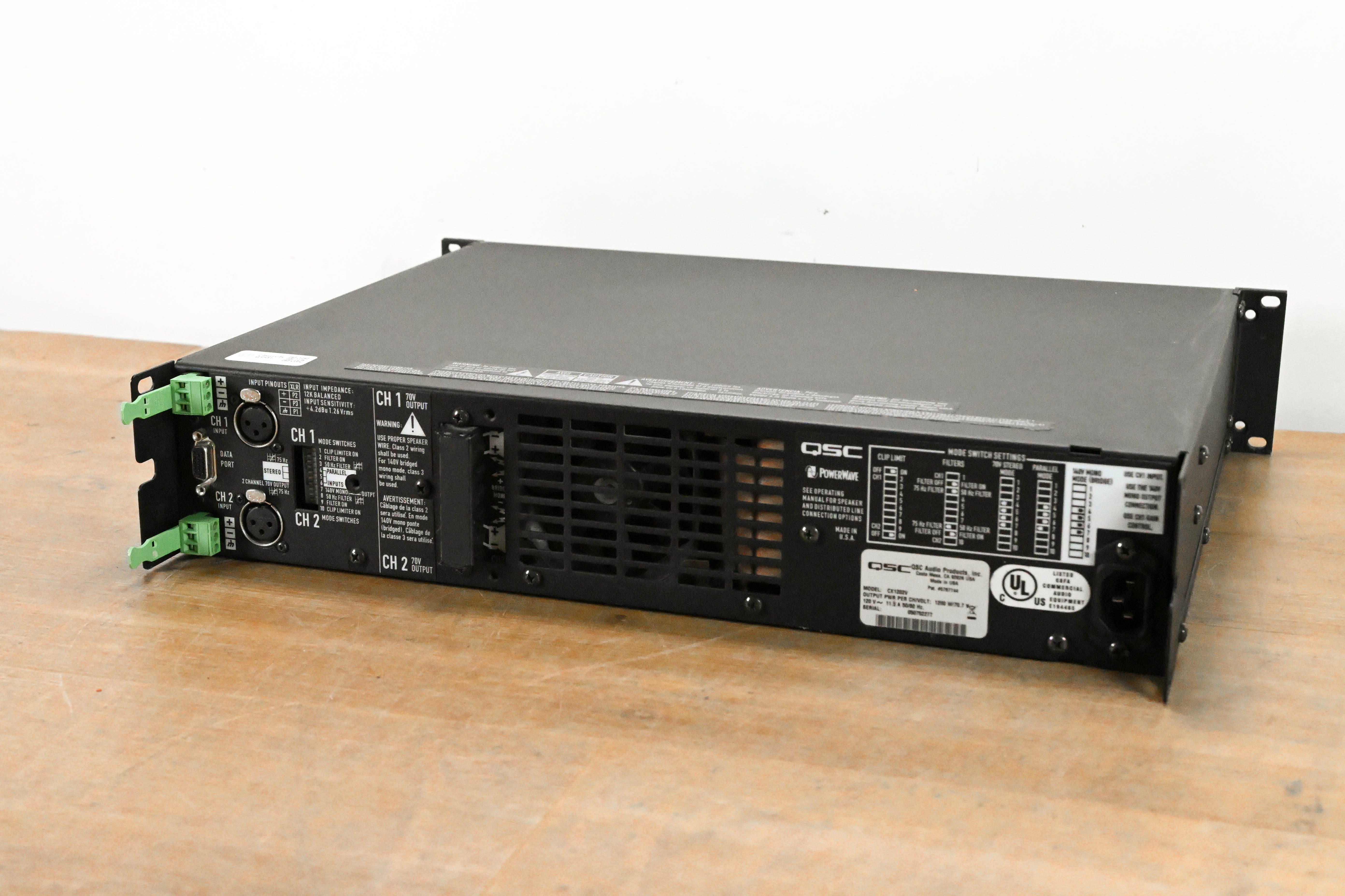 QSC CX1202V 1200W 70V 2-Channel Power Amplifier