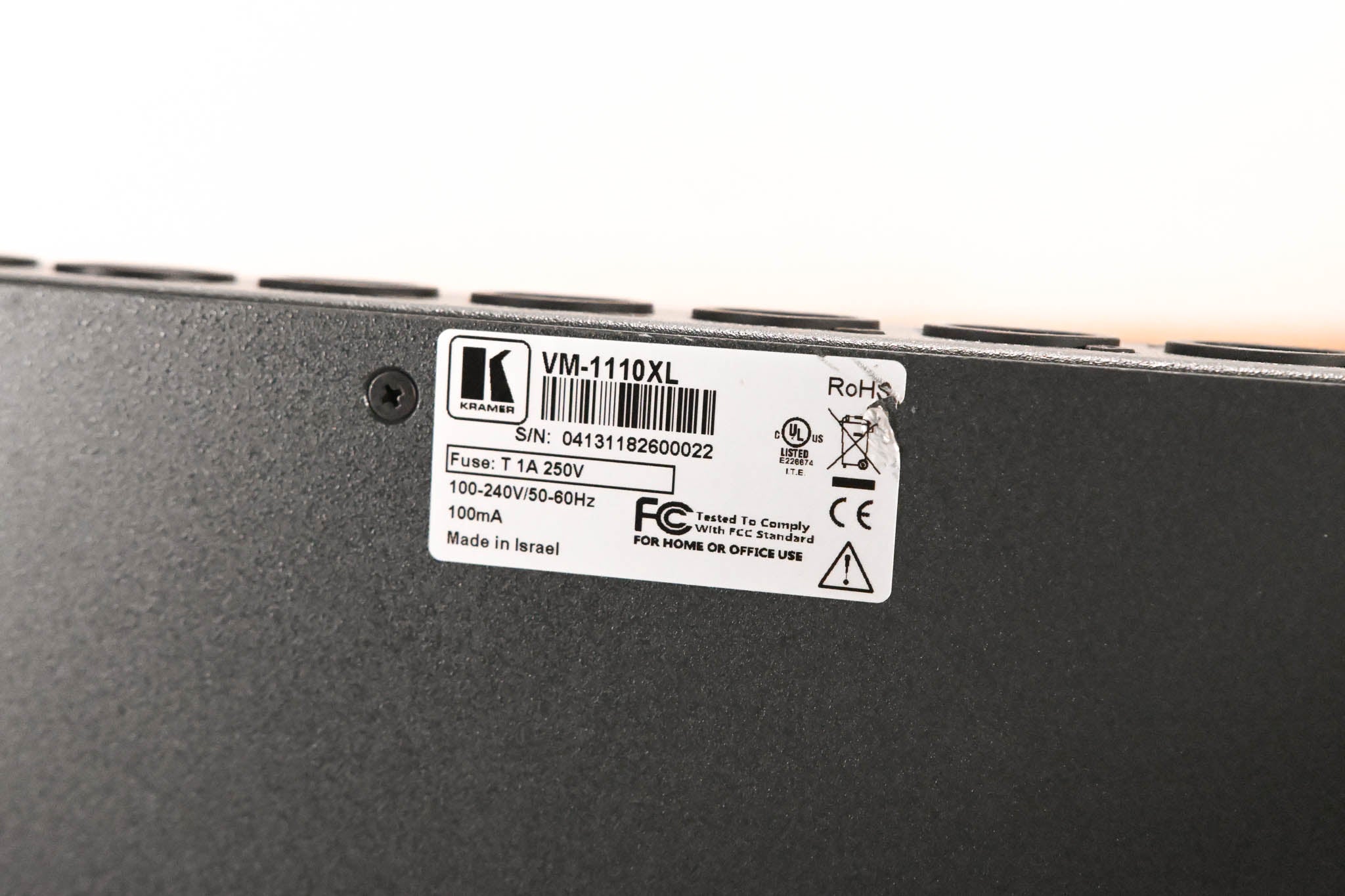 Kramer VM-1110XL 1:10 Balanced Mono Audio Distribution Amplifier