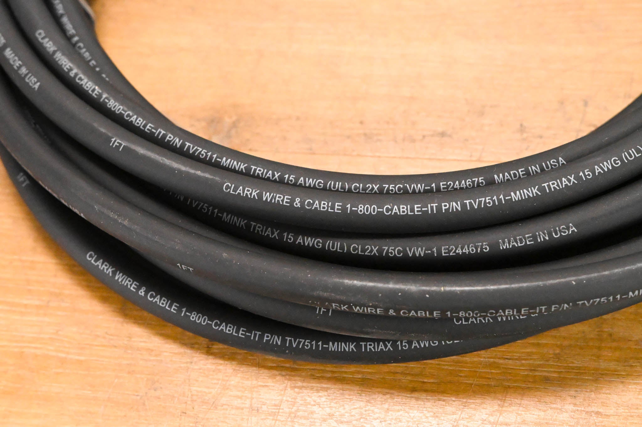 Clark Wire & Cable TV7511-MINK Triax Broadcast Camera Cable 15AWG - 40'