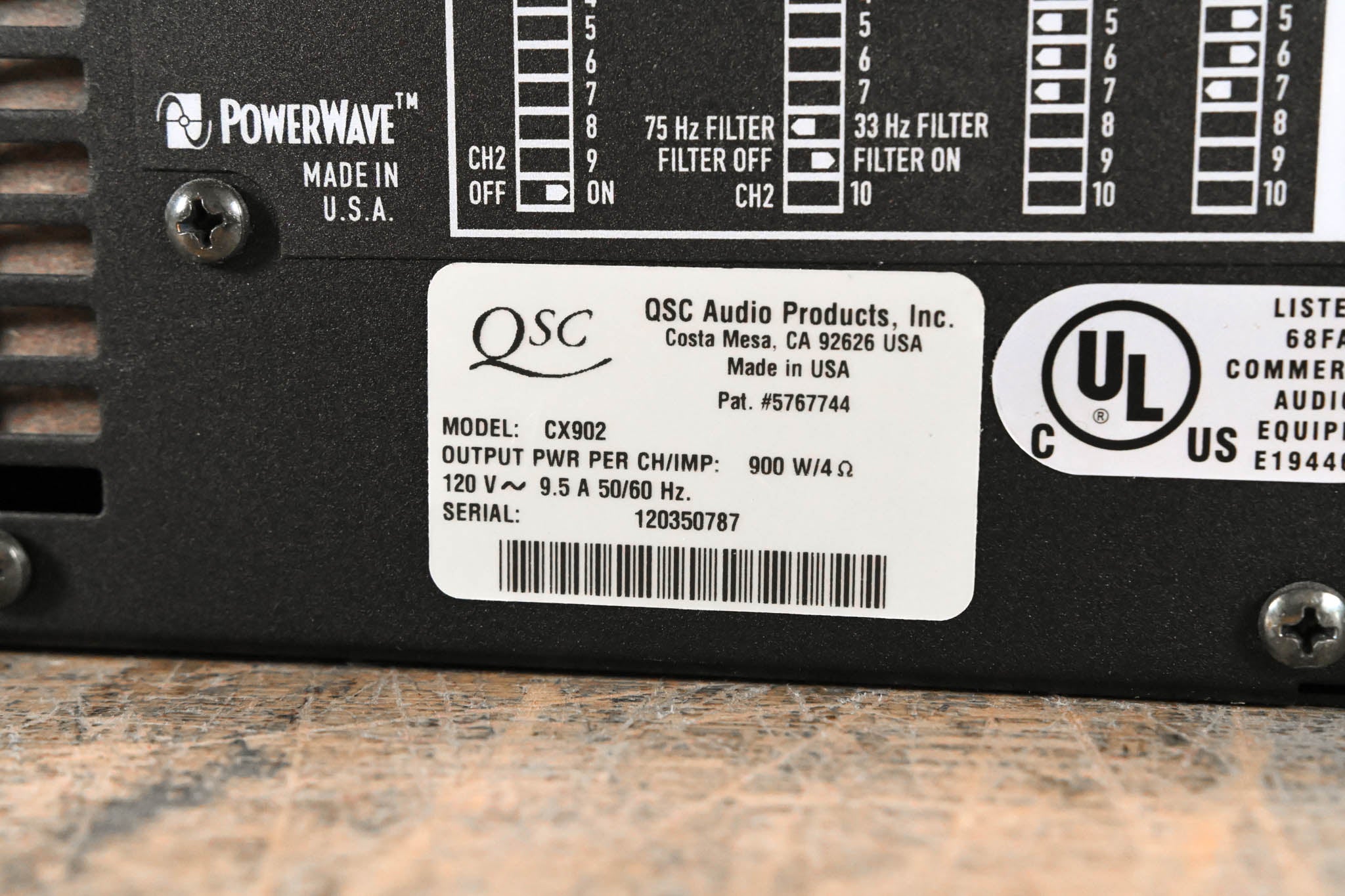 QSC CX902 2-Channel Power Amplifier