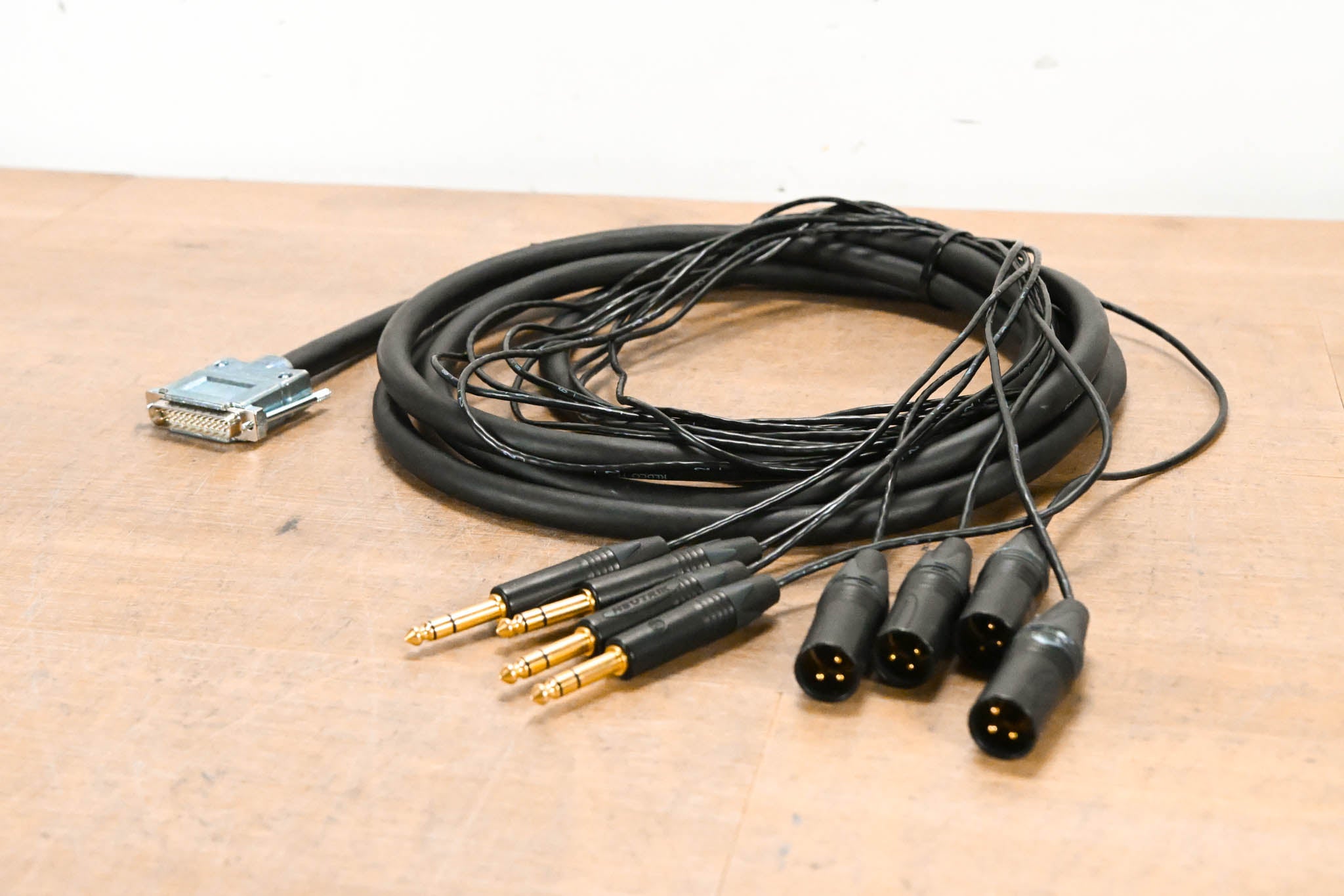 Unbranded DB25 Male to (4x) XLRM and (4x) TRS Cable - 15'