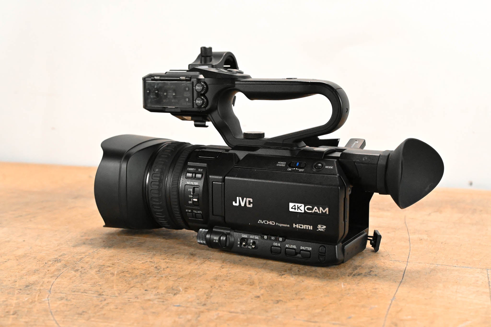 JVC GY-HM200U 4KCAM Compact Handheld Streaming Camcorder