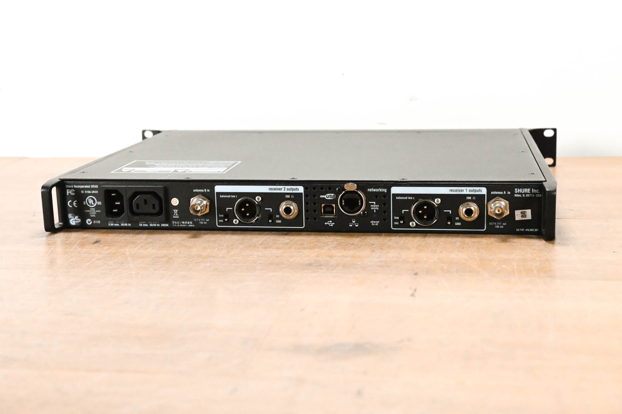 Shure UR4D Dual Receiver w/ two UR2 Transmitters (No Capsules) - L3