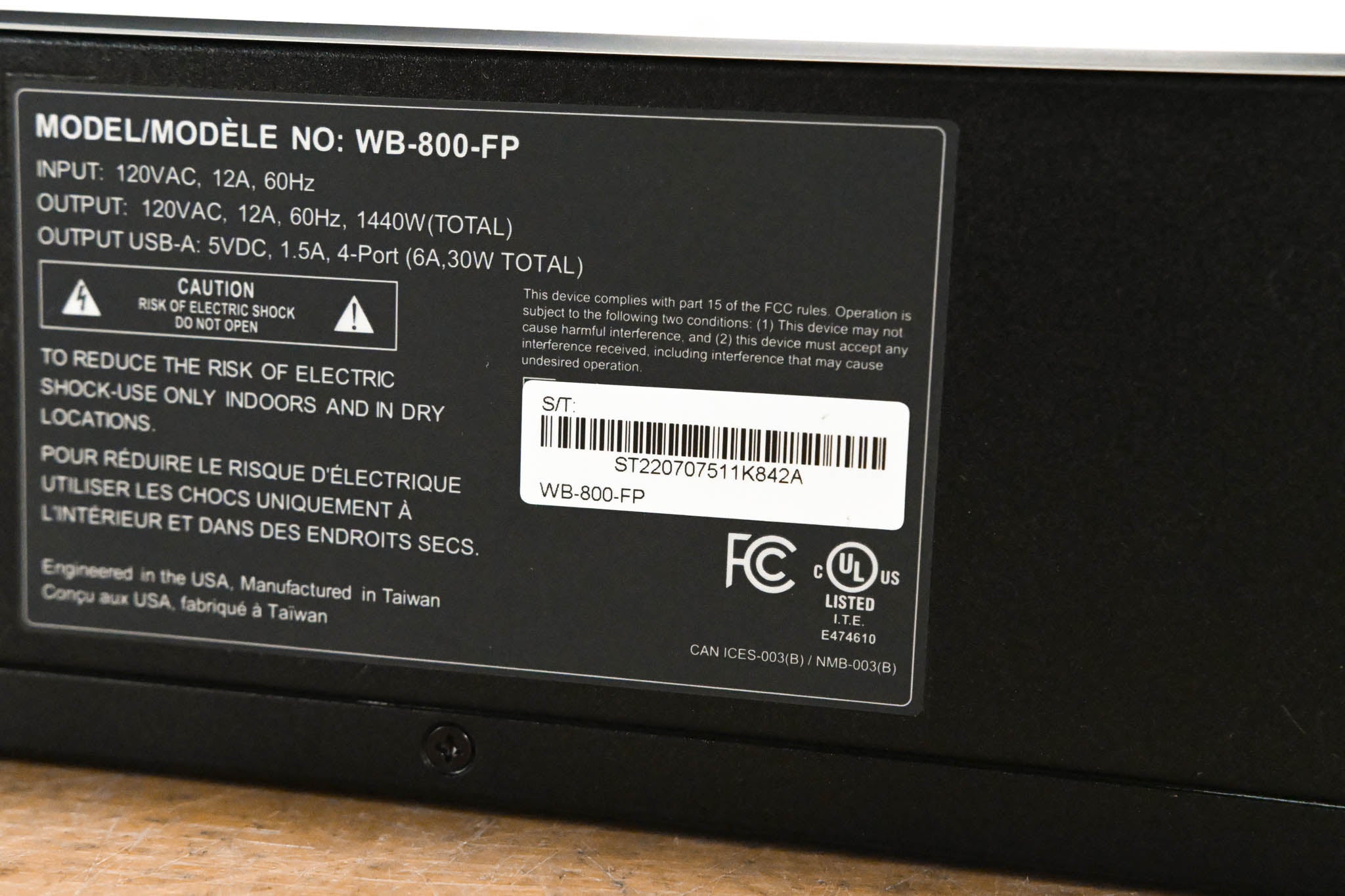 WattBox WB-800-FP Rack Mountable Faceplate Display