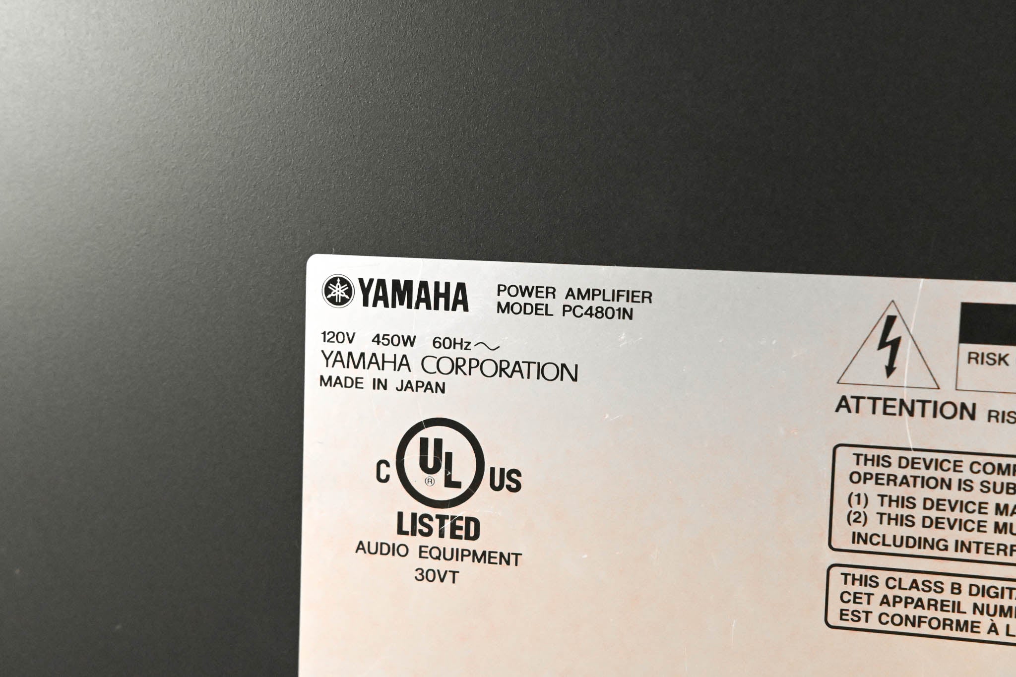 Yamaha PC4801N 2-Channel 475W Power Amplifier