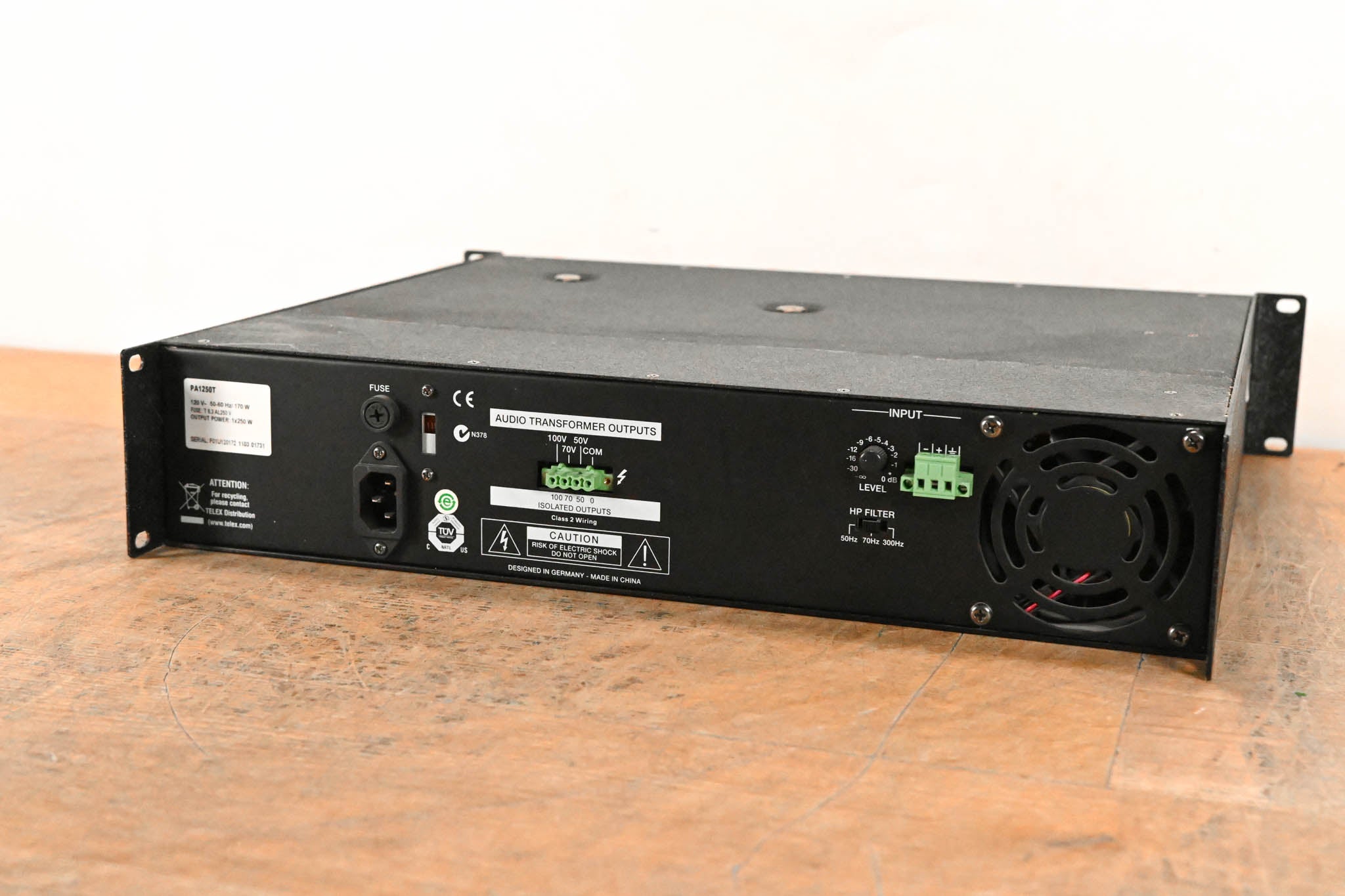 Electro-Voice (EV) PA1250T Single‑Channel 250W Power Amplifier