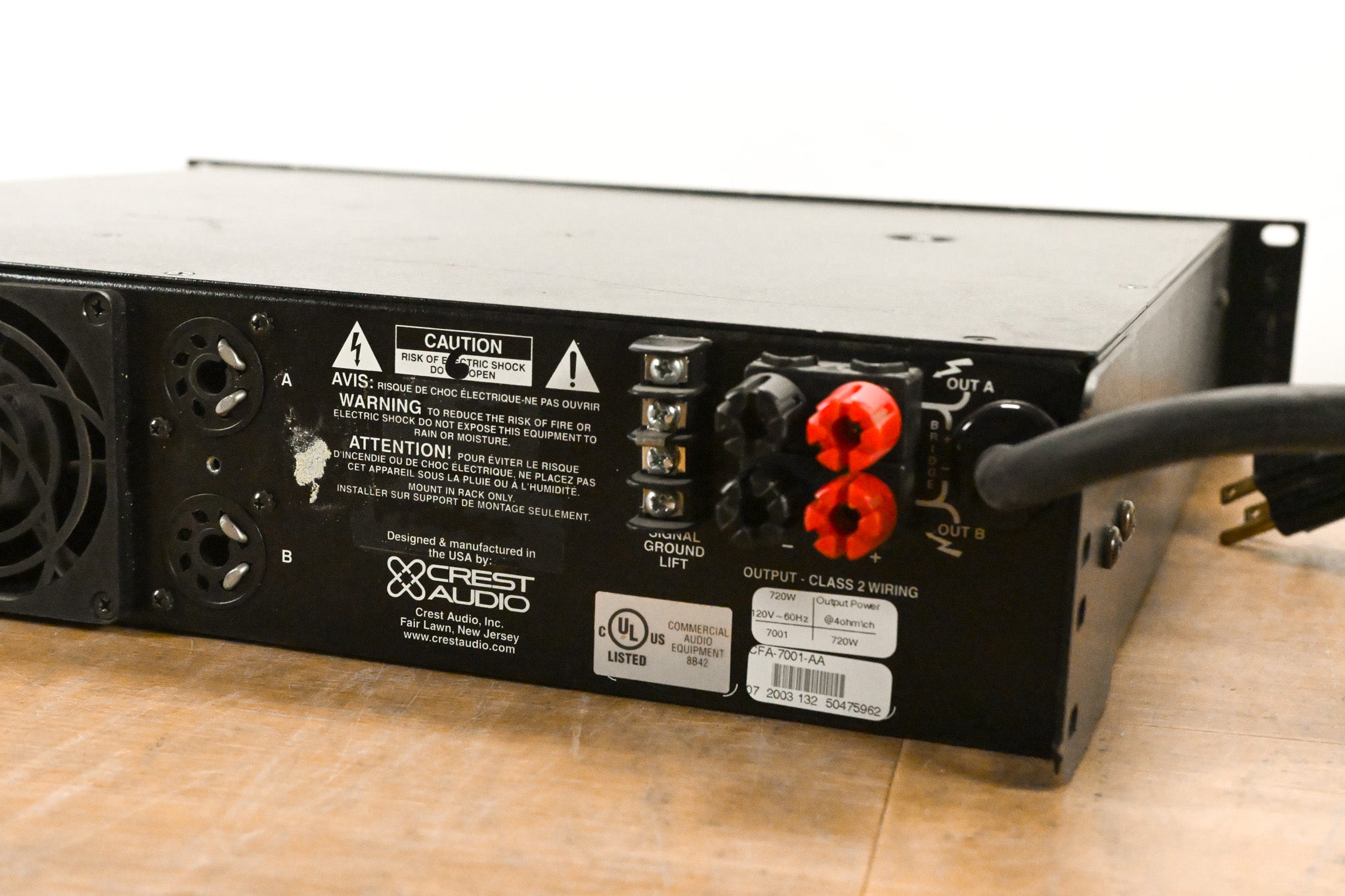 Crest Audio 7001 2-Channel Power Amplifier