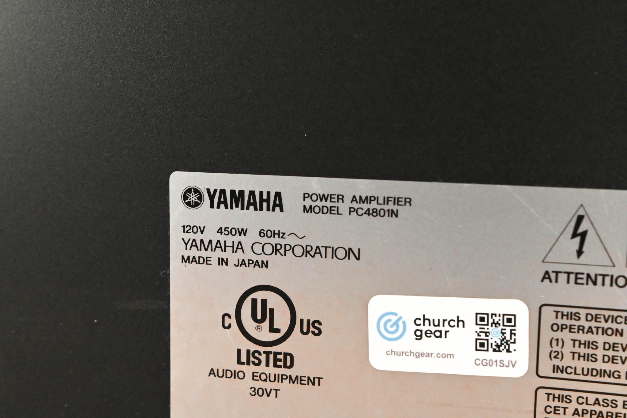 Yamaha PC4801N 2-Channel 475W Power Amplifier