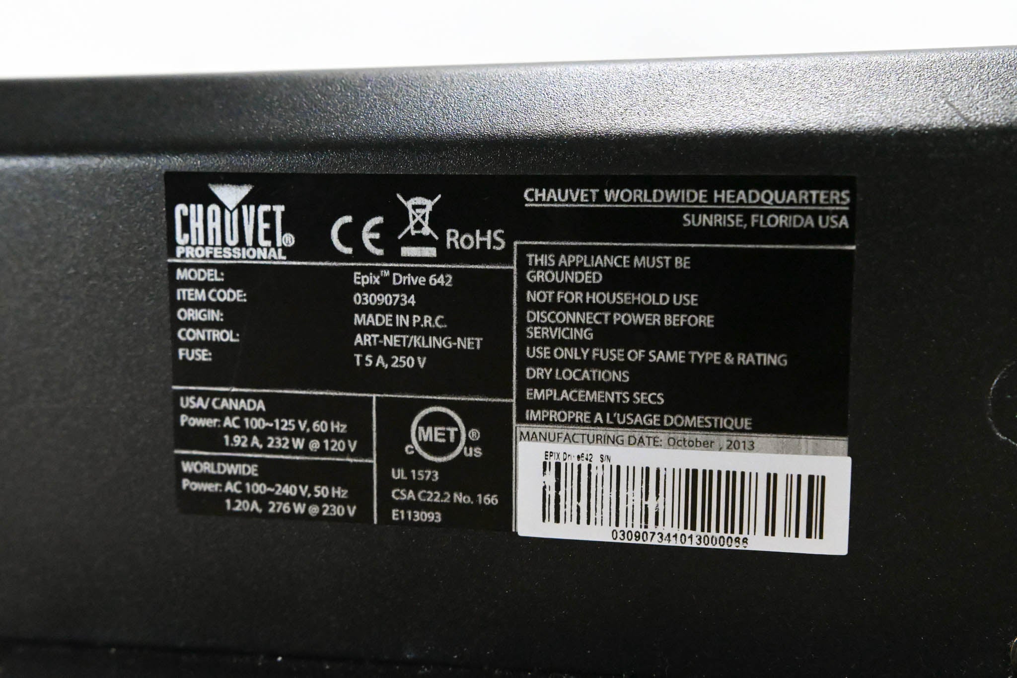 Chauvet Epix Drive 642 Processor & Power Supply for EPIX 2.0 Series
