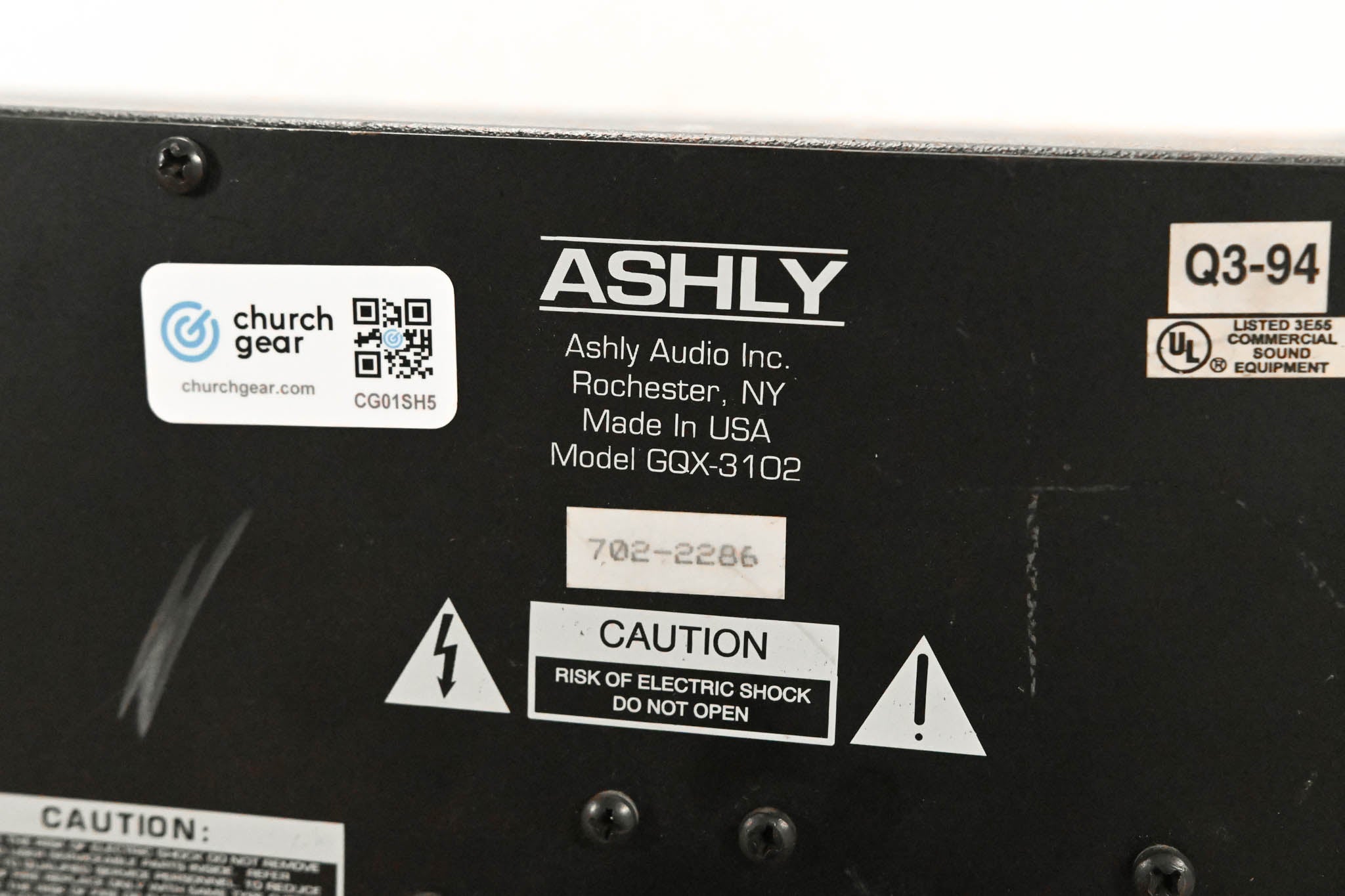 Ashly GQX-3102 2-Channel 31-Band Graphic Equalizer