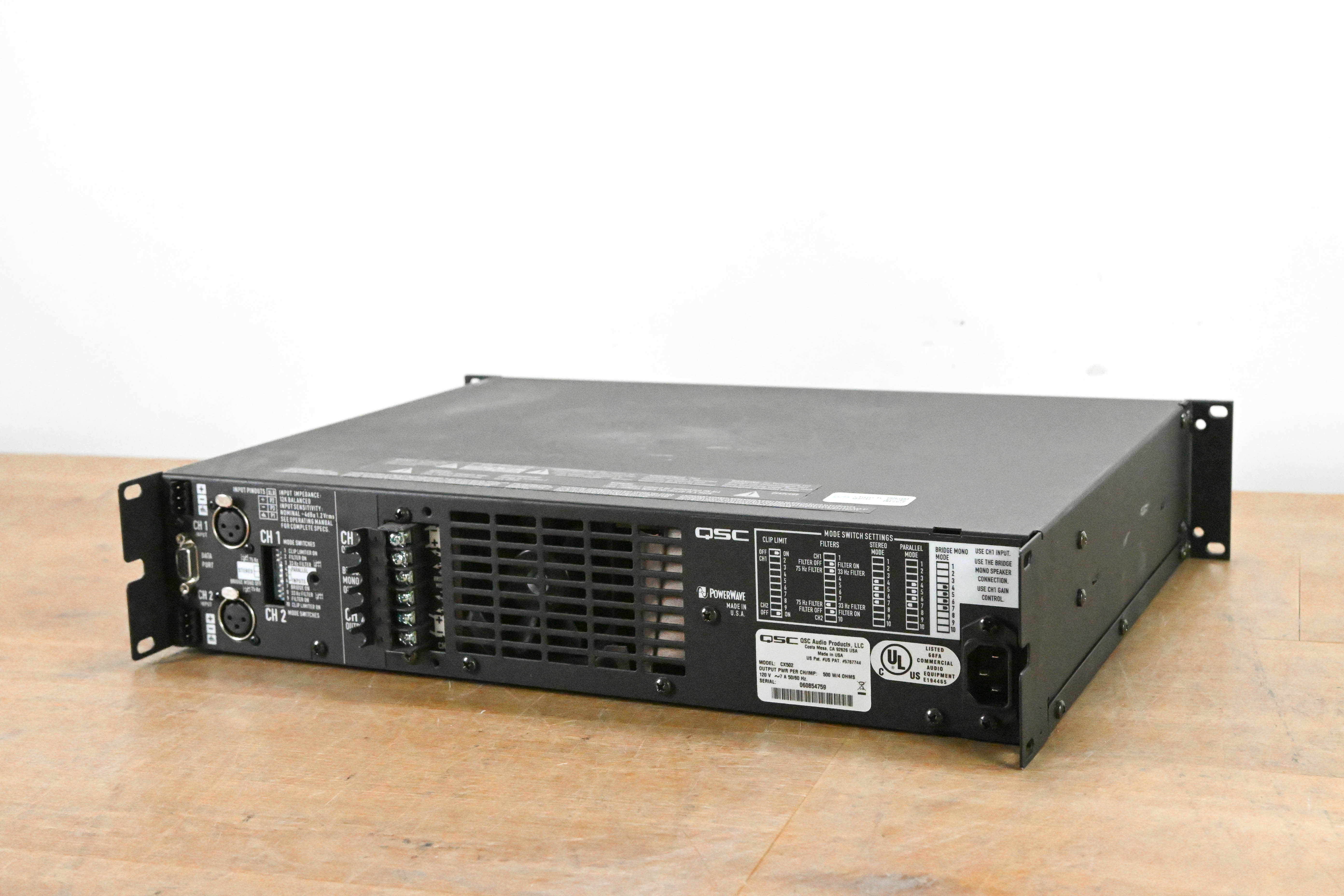 QSC CX502 2-Channel Power Amplifier