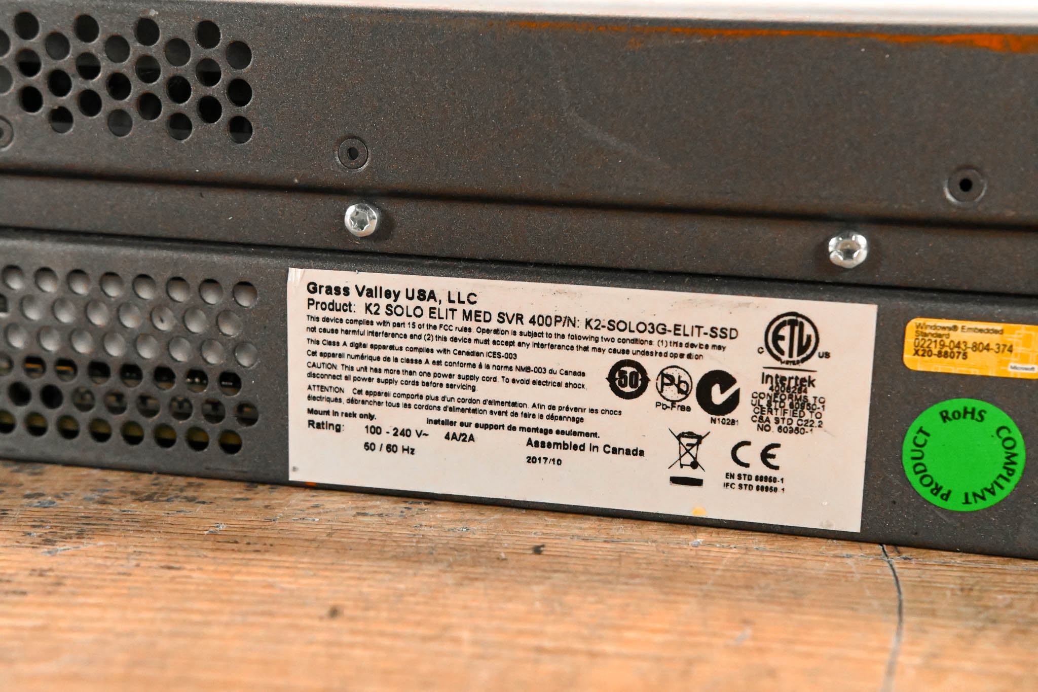 Grass Valley K2 Solo 3G Media Server