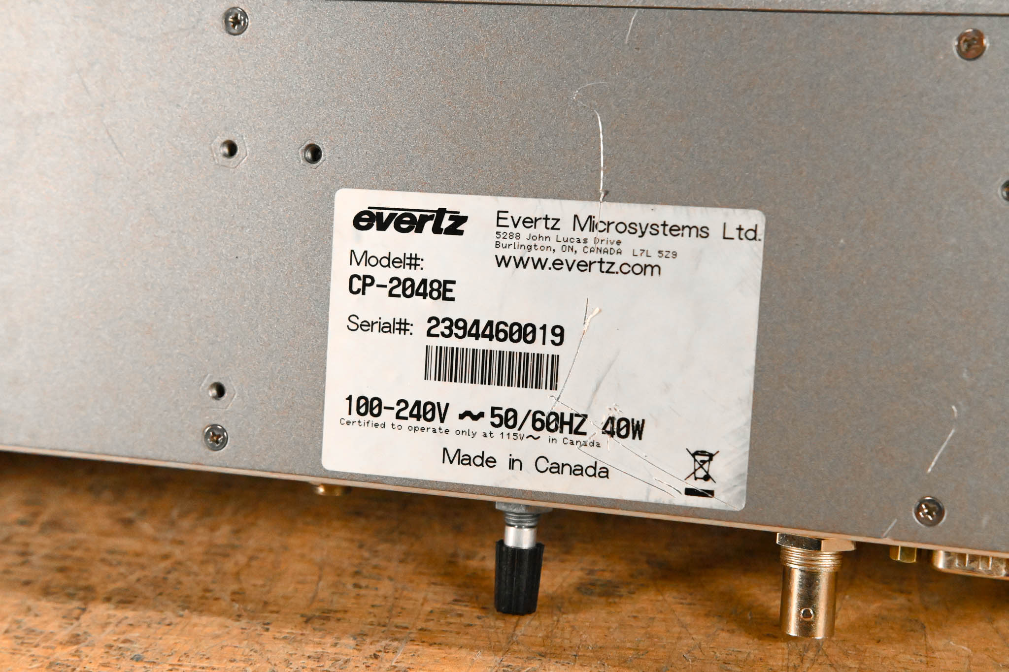 Evertz CP-2048E 2RU 48-Button Router Control Panel