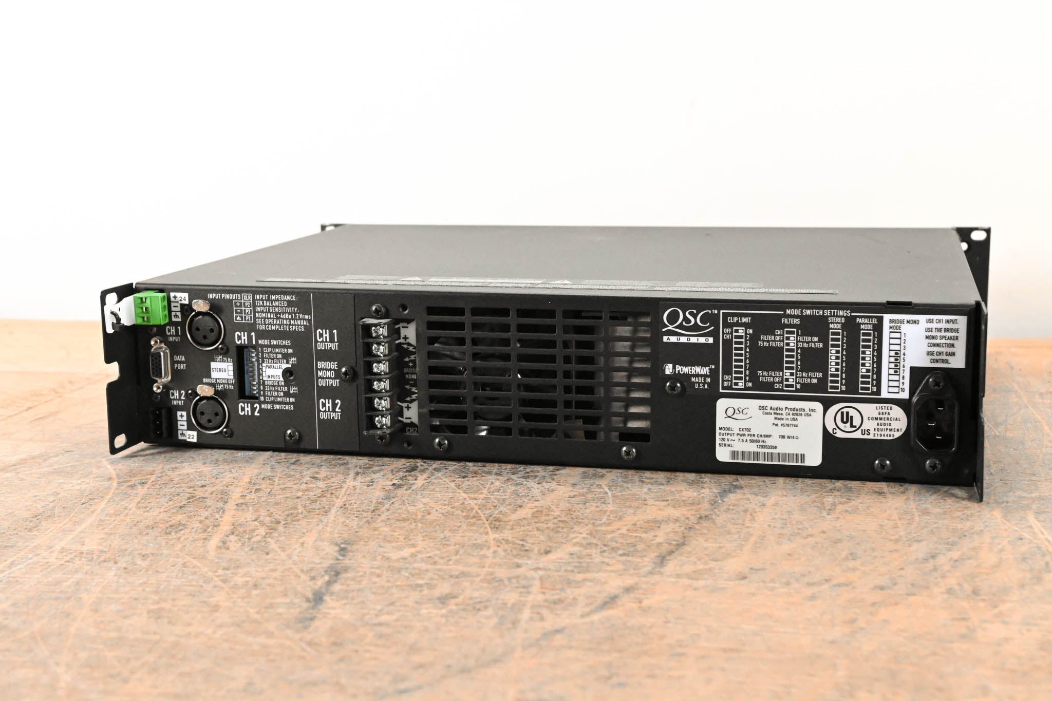 QSC CX702 2-Channel 700W Power Amplifier