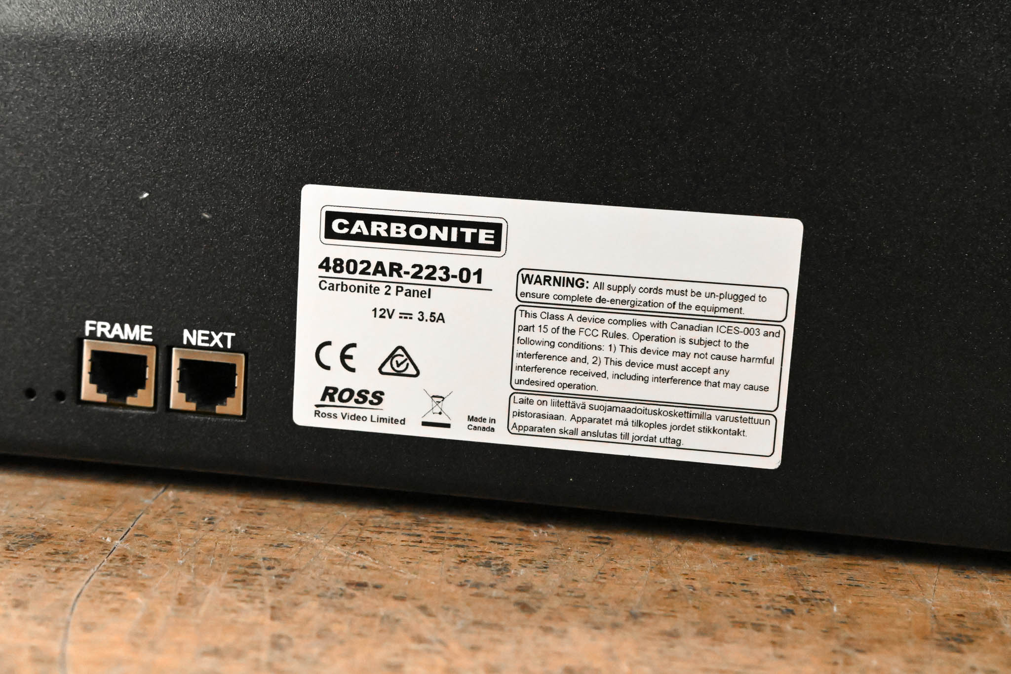 Ross Carbonite MultiMedia Frame 1 M/E Video Switcher w/Carbonite 2 Panel