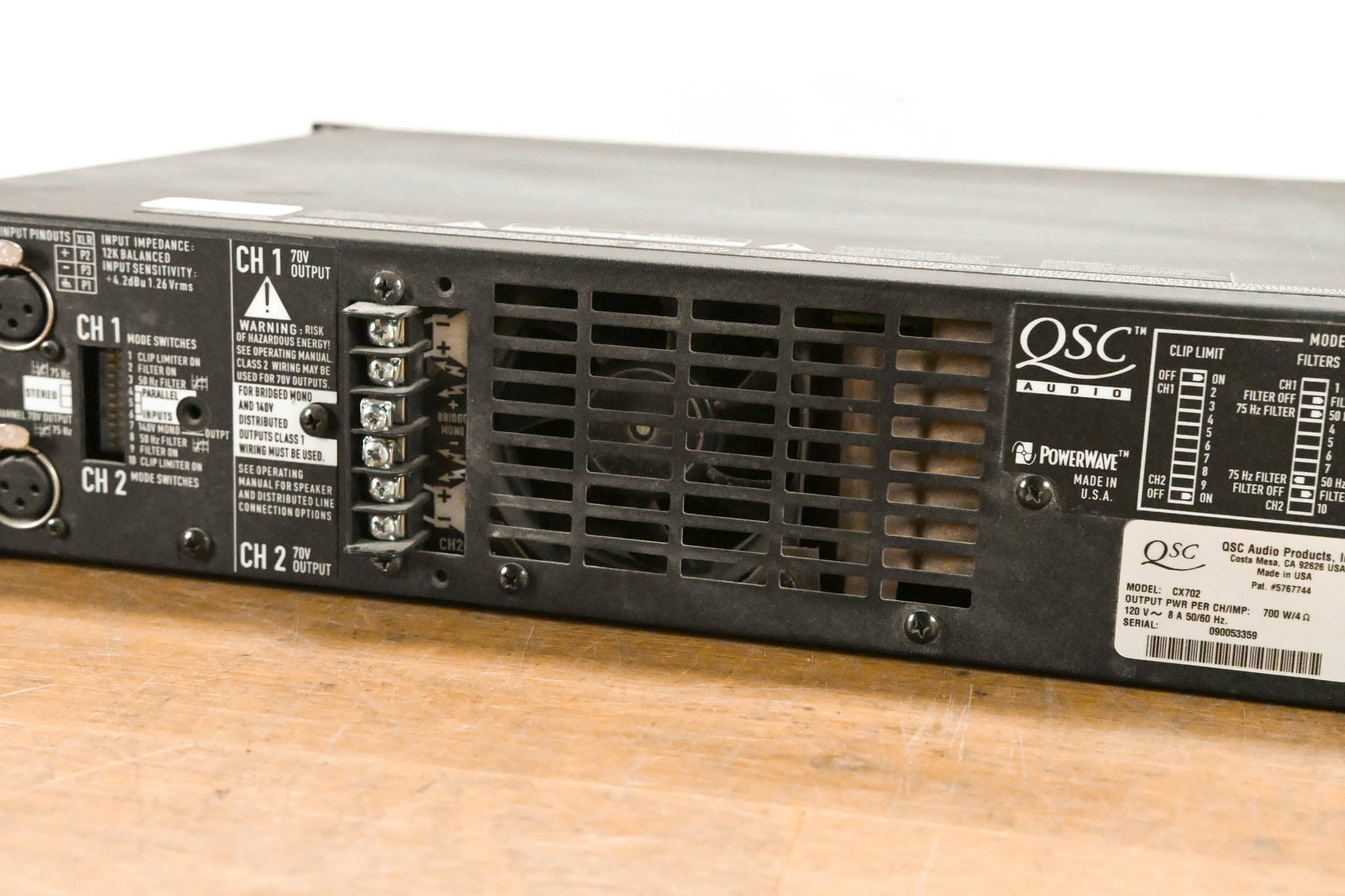 QSC CX702 2-Channel 700W Power Amplifier