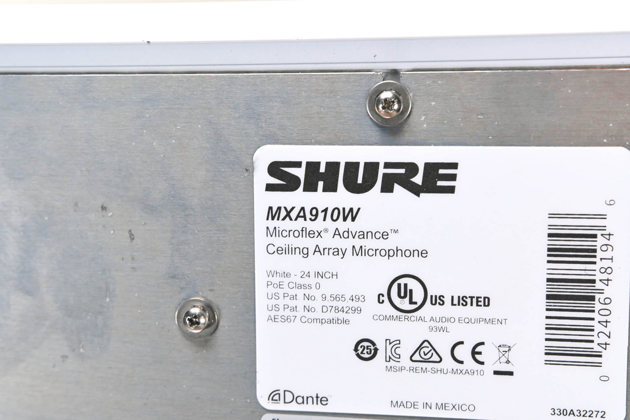 Shure MXA910W Ceiling Array Microphone