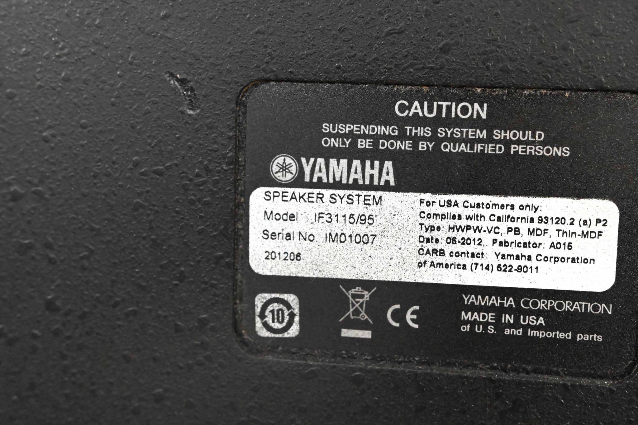 Yamaha IF3115/95 15" 3-Way Loudspeaker