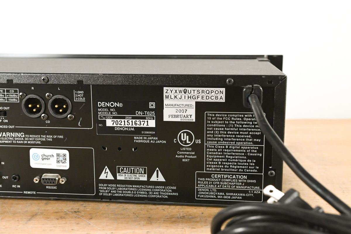 Denon DN-T625 CD and Cassette Combination Deck