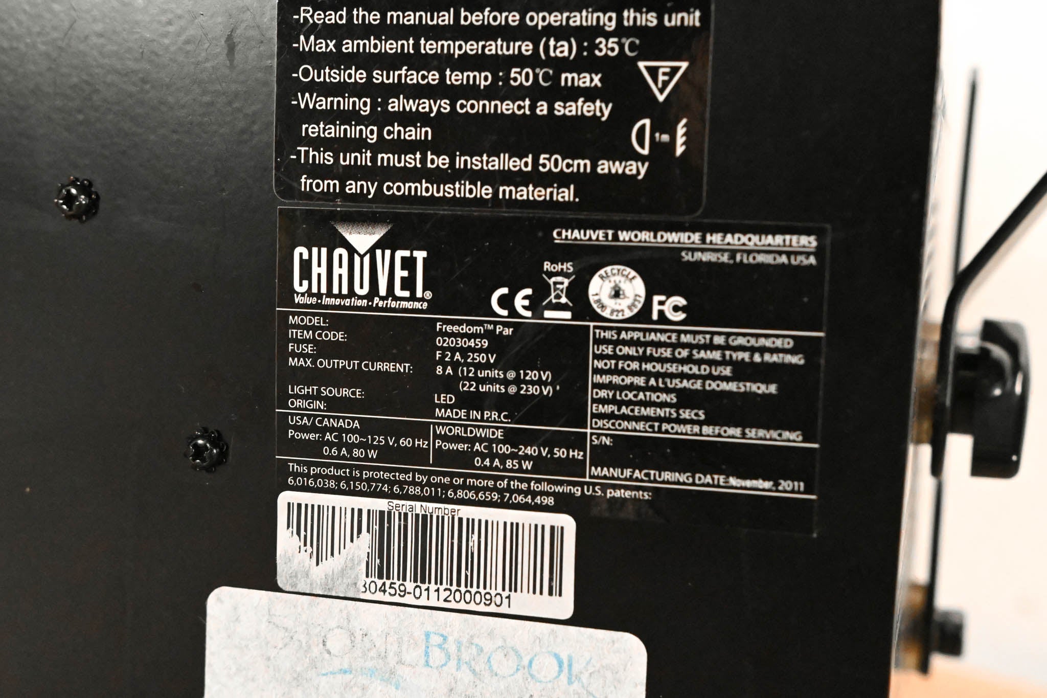 Chauvet Freedom Par RGBA Wireless LED Par