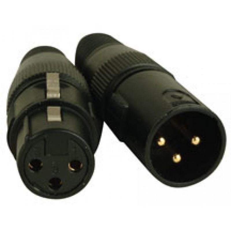 3 Pin DMX Cable w/Heavy Duty Connectors (25')